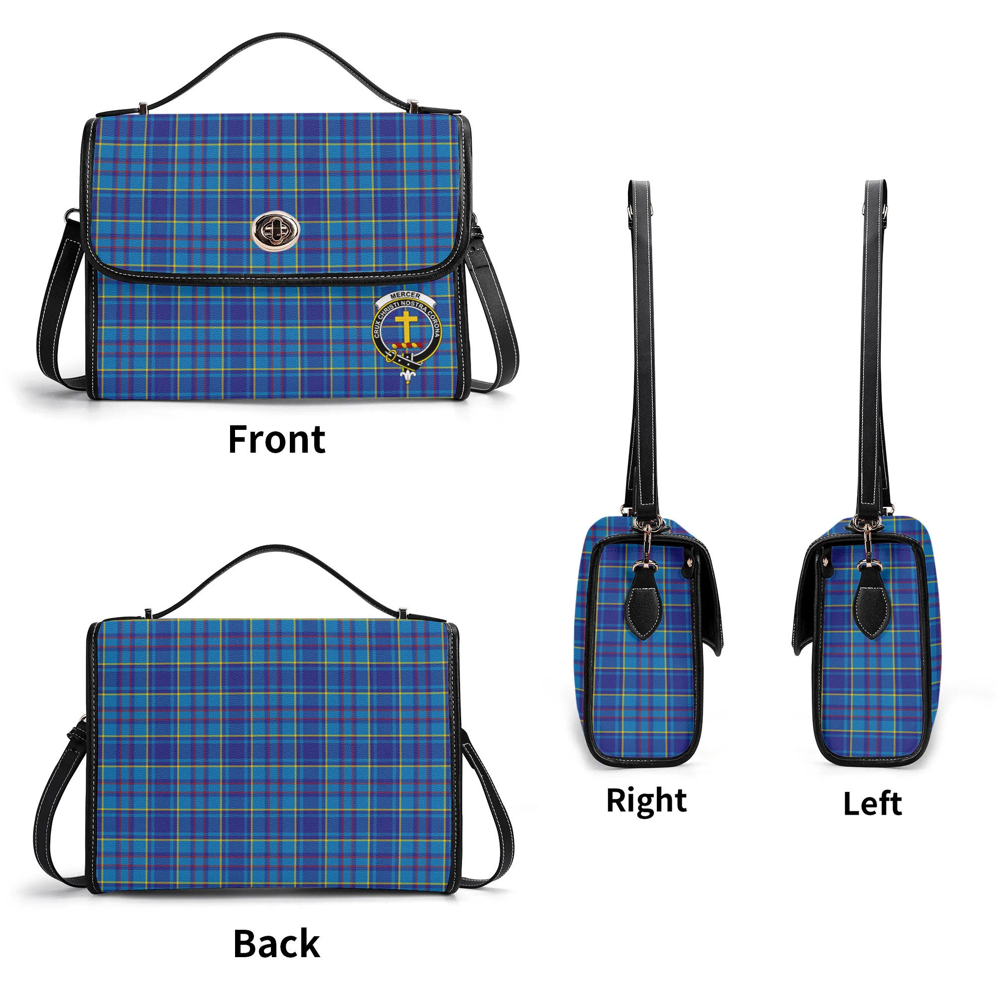 Mercer Modern Tartan Crest Satchel Bag