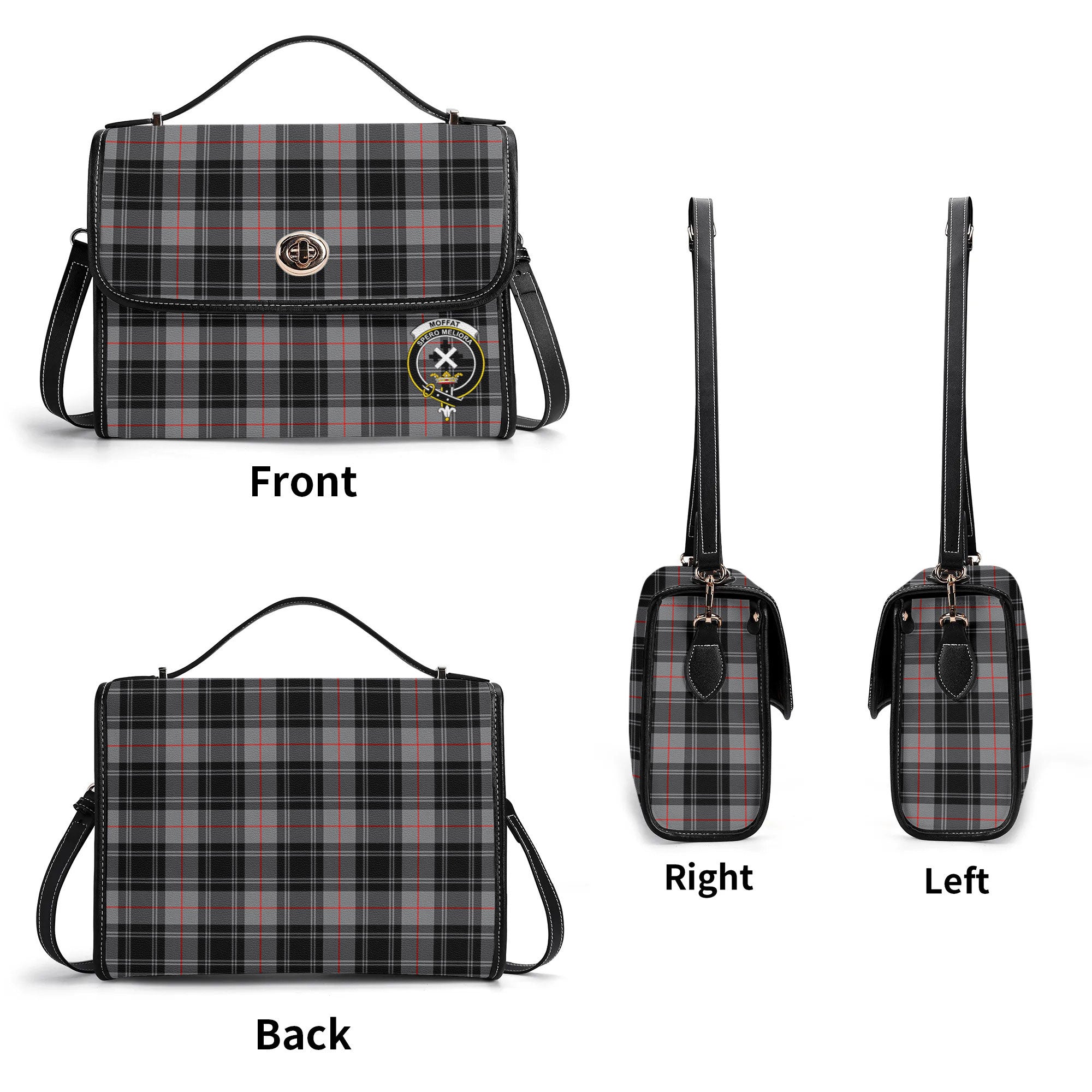 Moffat Modern Tartan Crest Satchel Bag