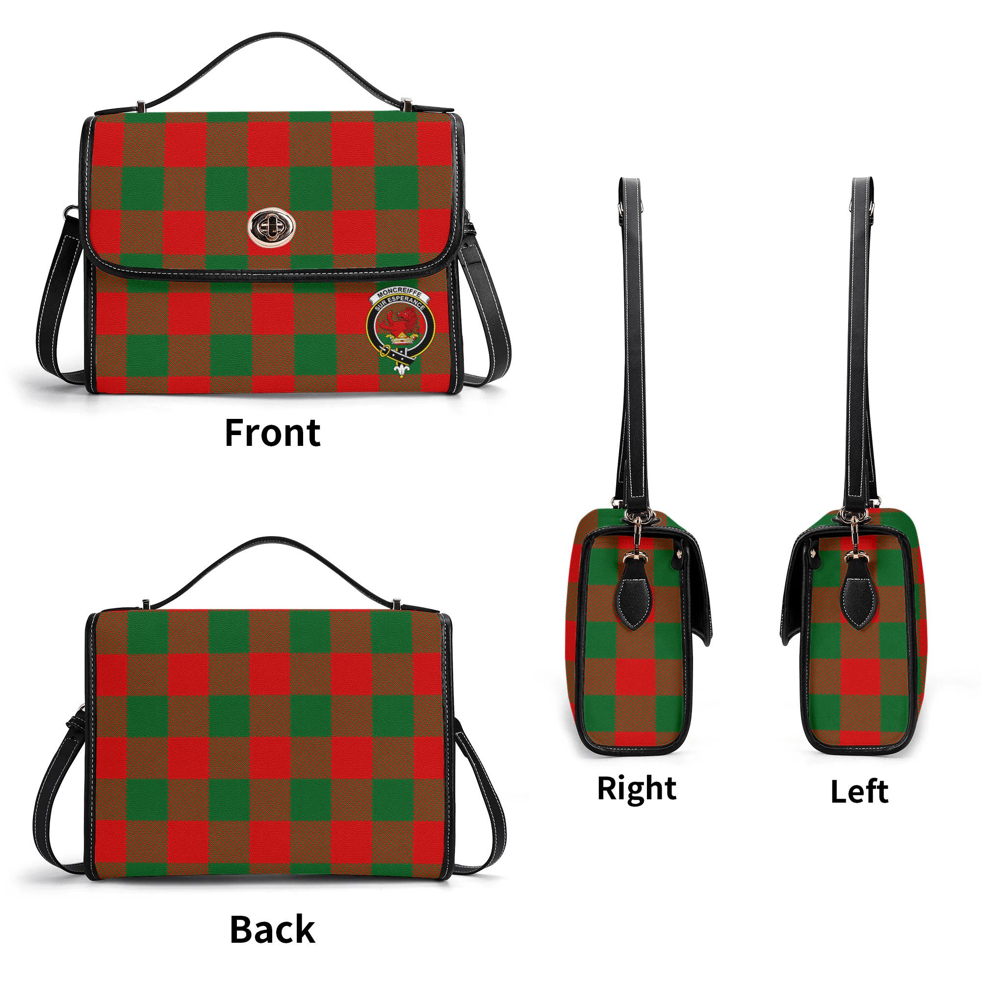 Moncreiffe (or Moncreiff) Tartan Crest Satchel Bag