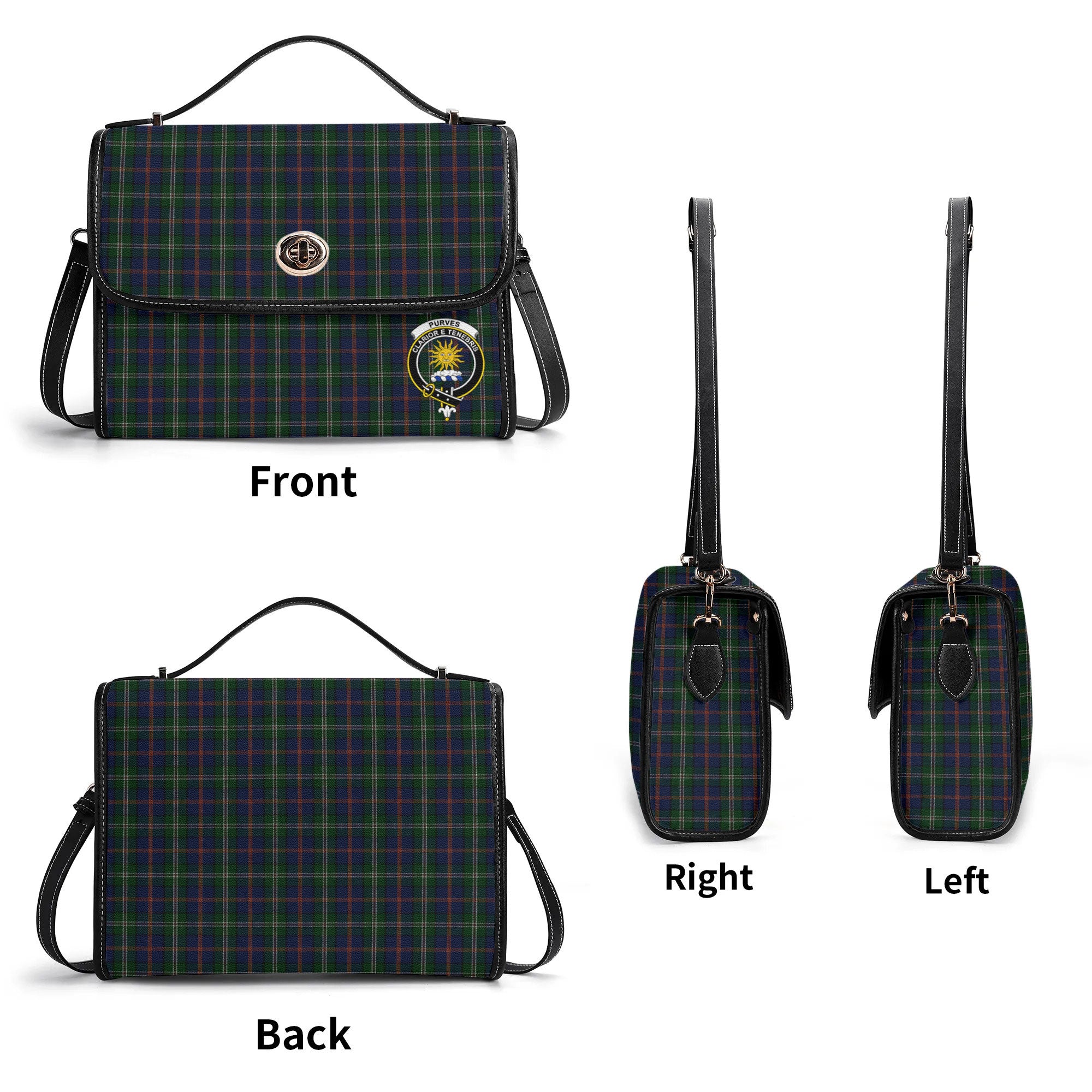 Purves Tartan Crest Satchel Bag
