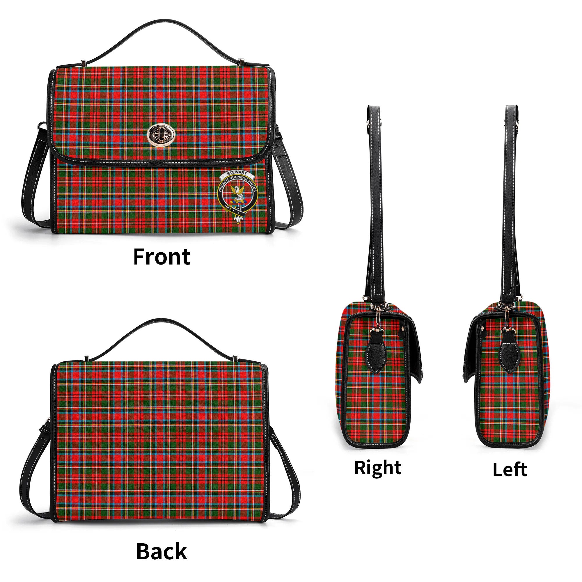 Stewart Royal Tartan Crest Satchel Bag