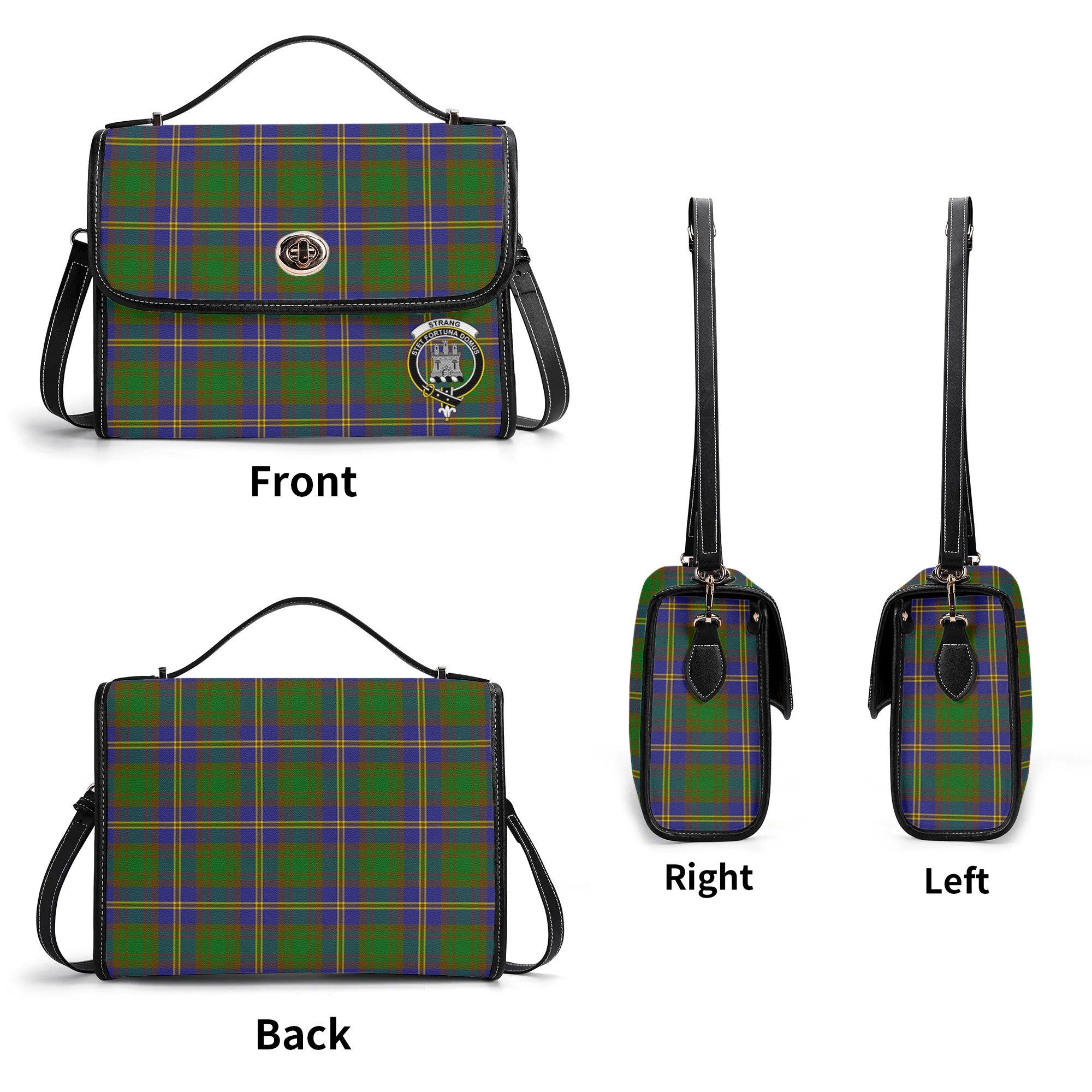 Strang (or Strange) Tartan Crest Satchel Bag