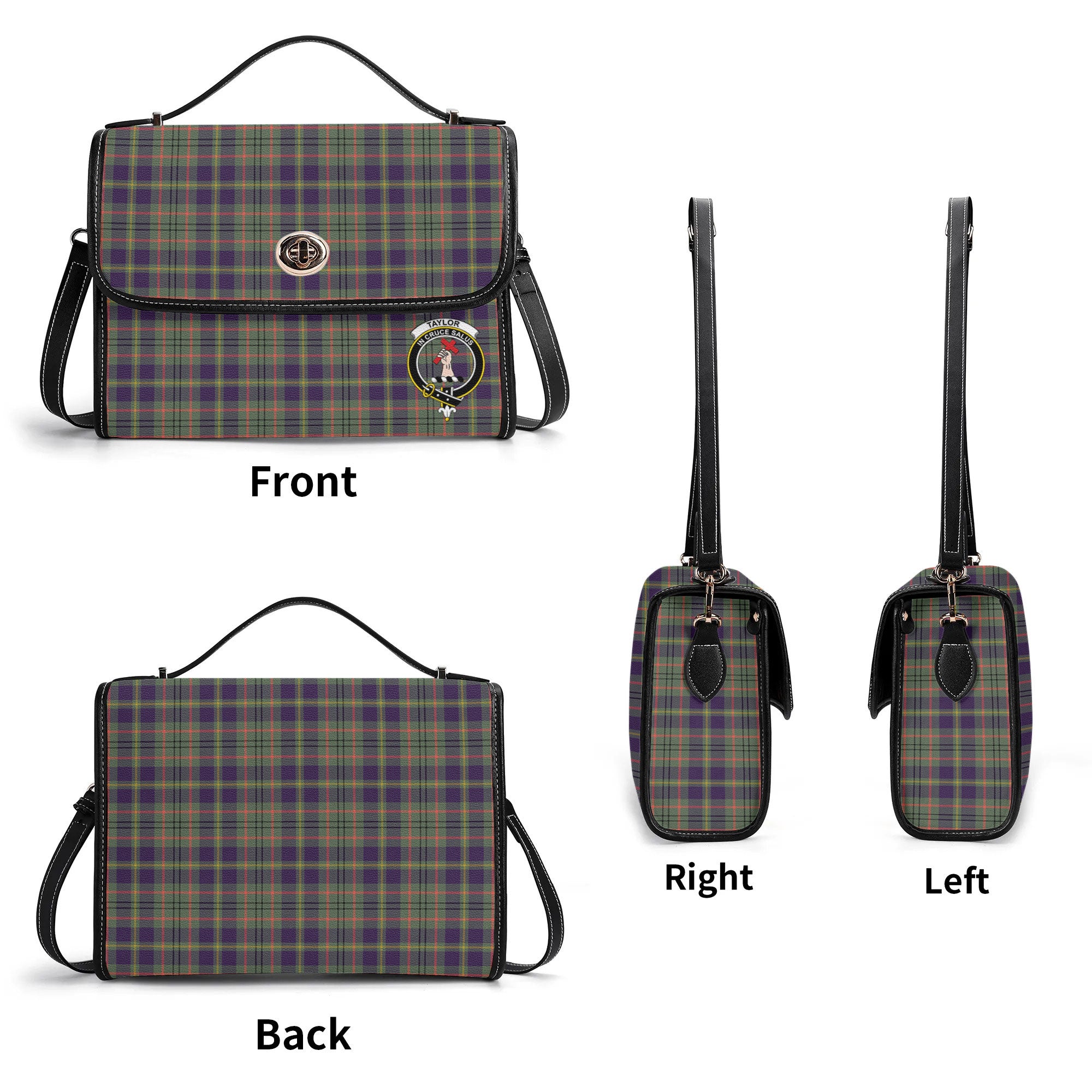 Taylor Weathered Tartan Crest Satchel Bag