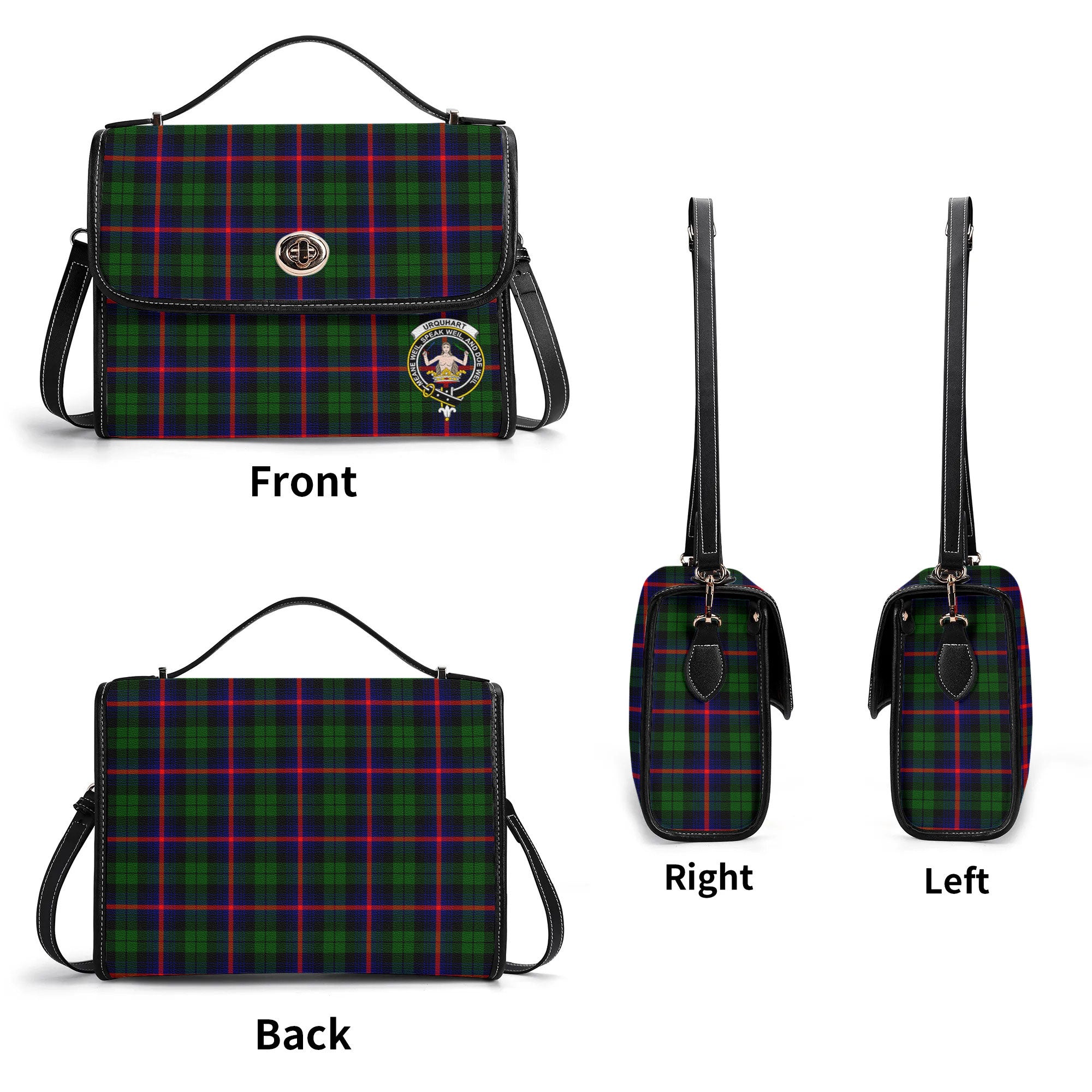 Urquhart Modern Tartan Crest Satchel Bag