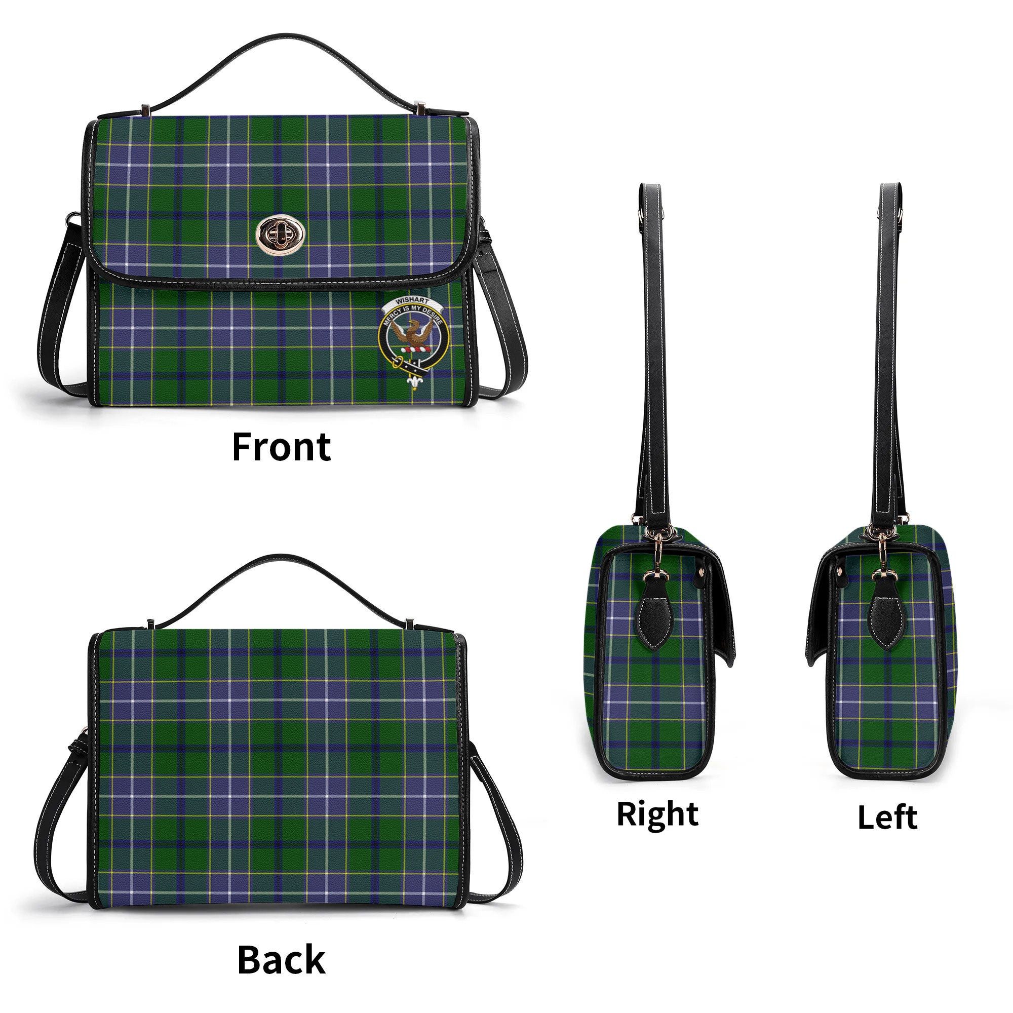 Wishart Hunting Tartan Crest Satchel Bag
