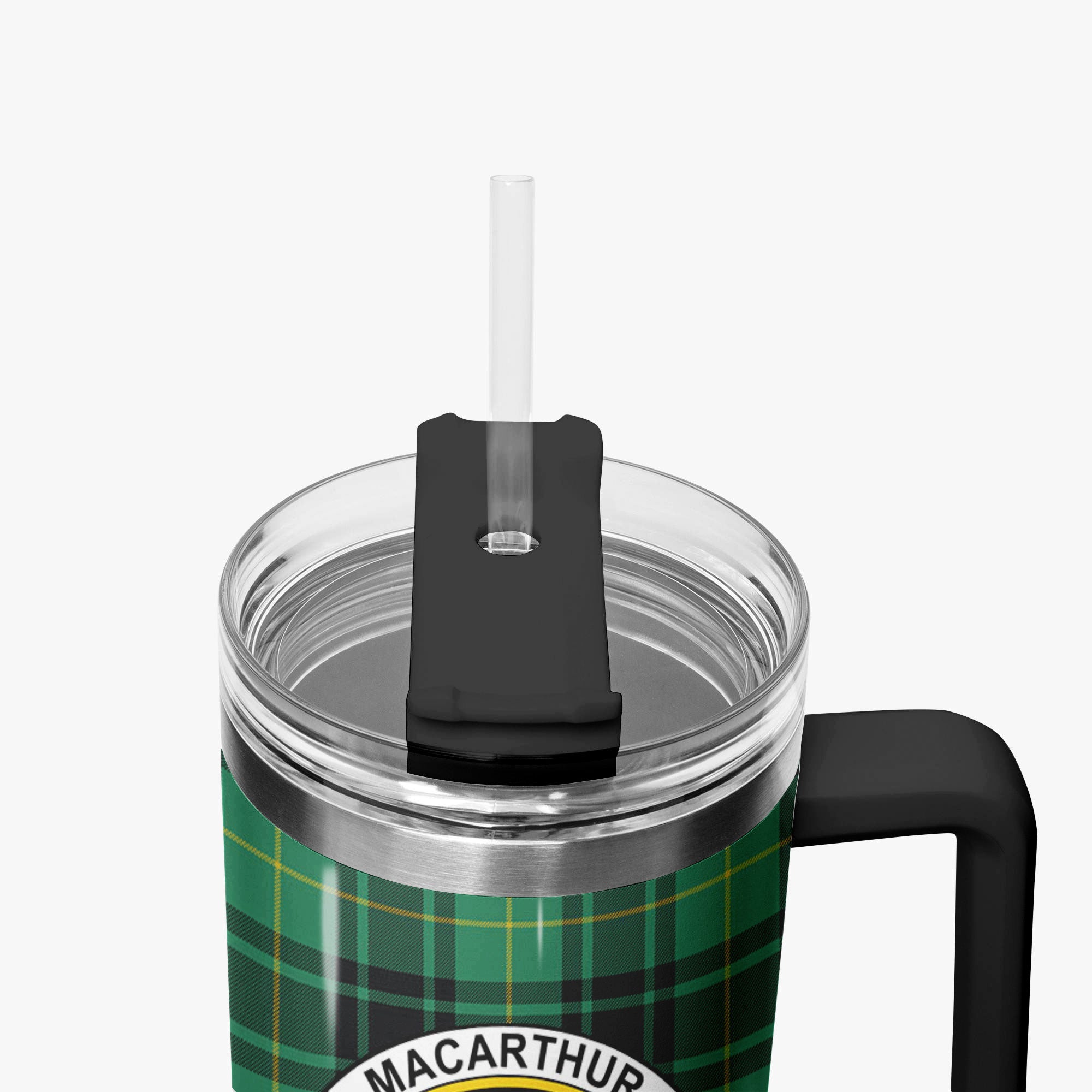 MacArthur Ancient Tartan Crest 40 oz Insulated Tumbler with Handle