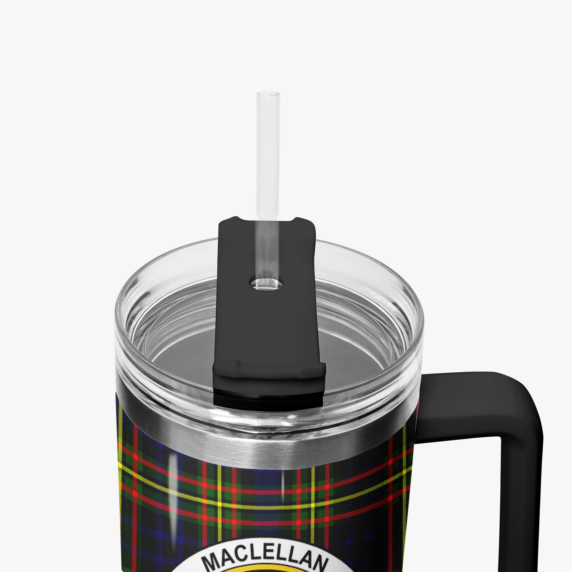 MacLellan Modern Tartan Crest 40 oz Insulated Tumbler with Handle