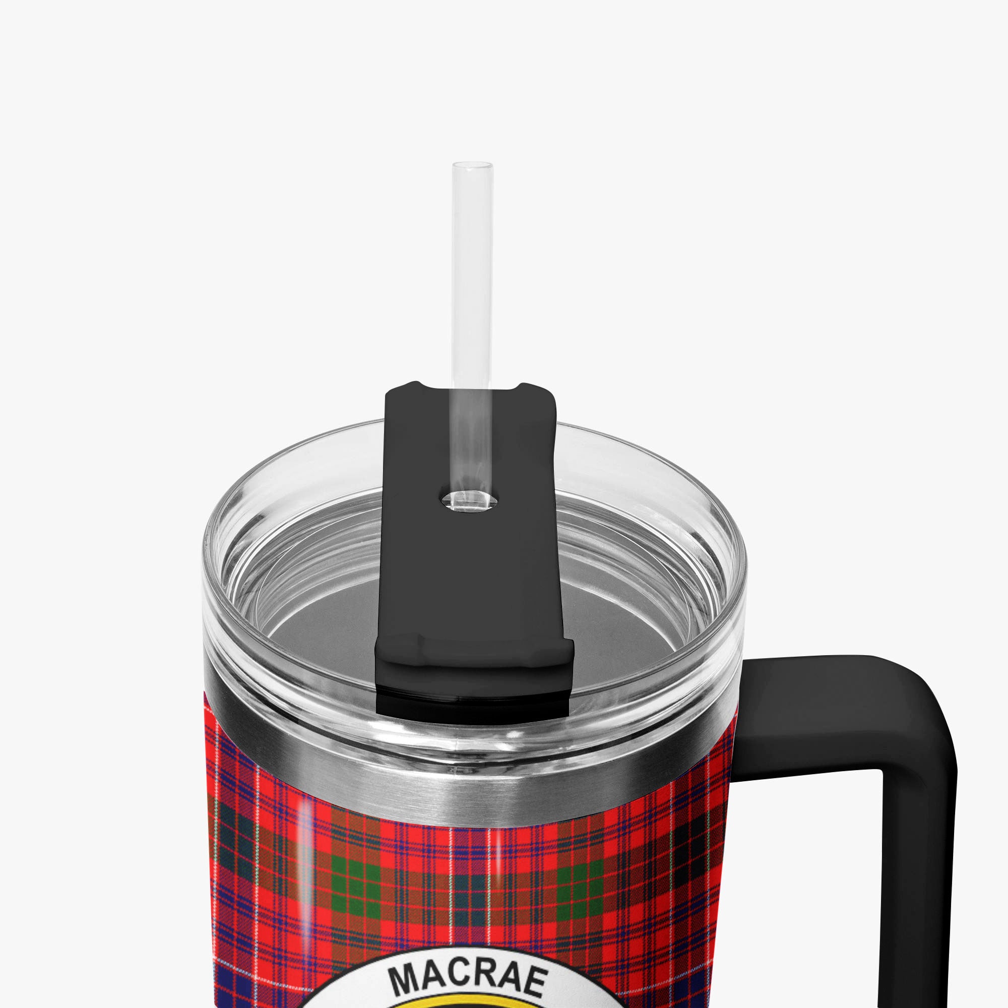 MacRae Modern Tartan Crest 40 oz Insulated Tumbler with Handle