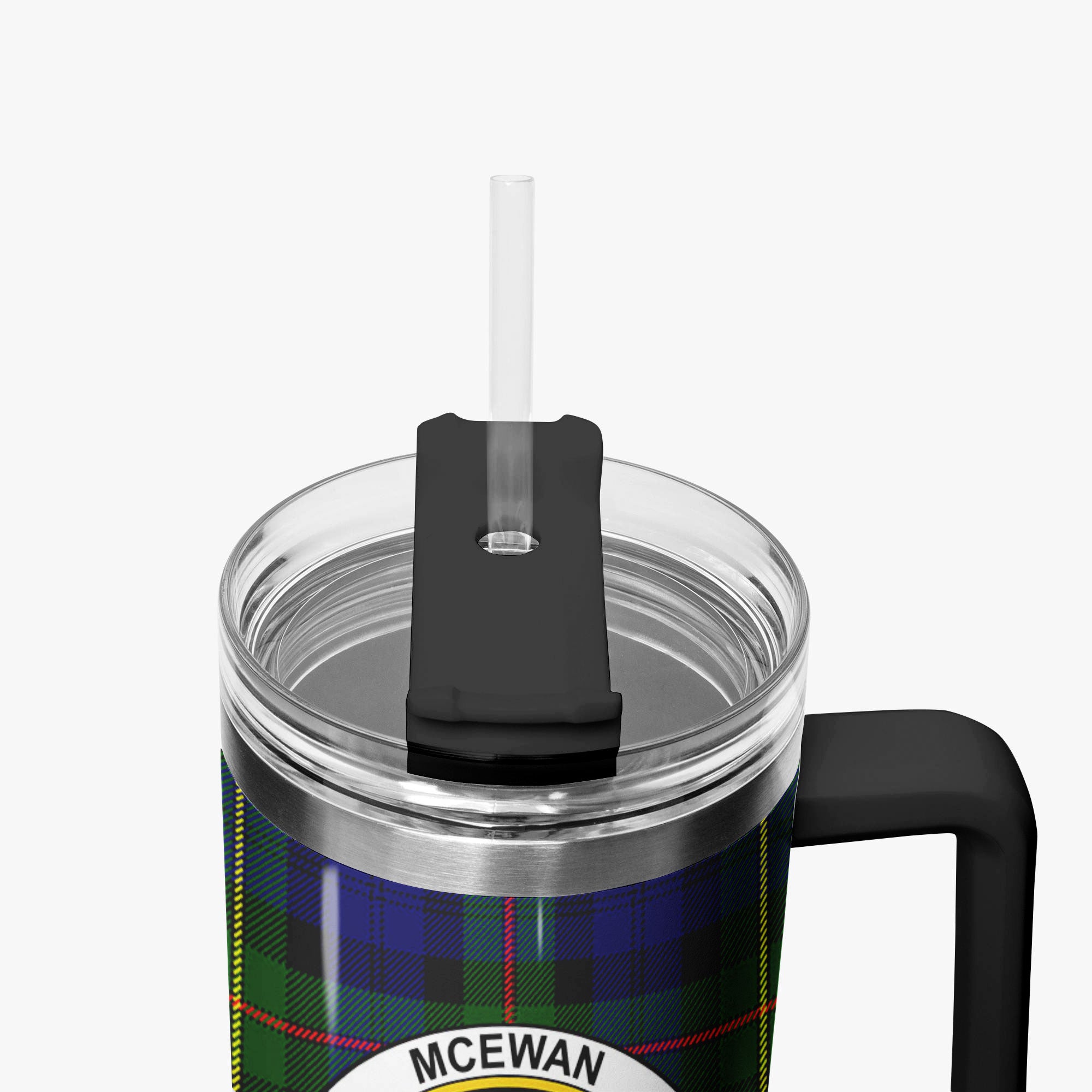 McEwan Modern Tartan Crest 40 oz Insulated Tumbler with Handle