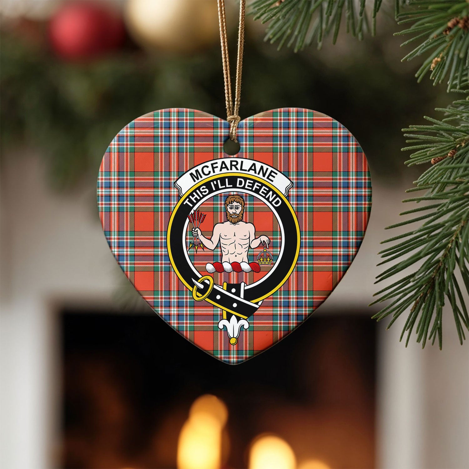 McFarlane Ancient Tartan Crest Christmas Ceramic Ornament