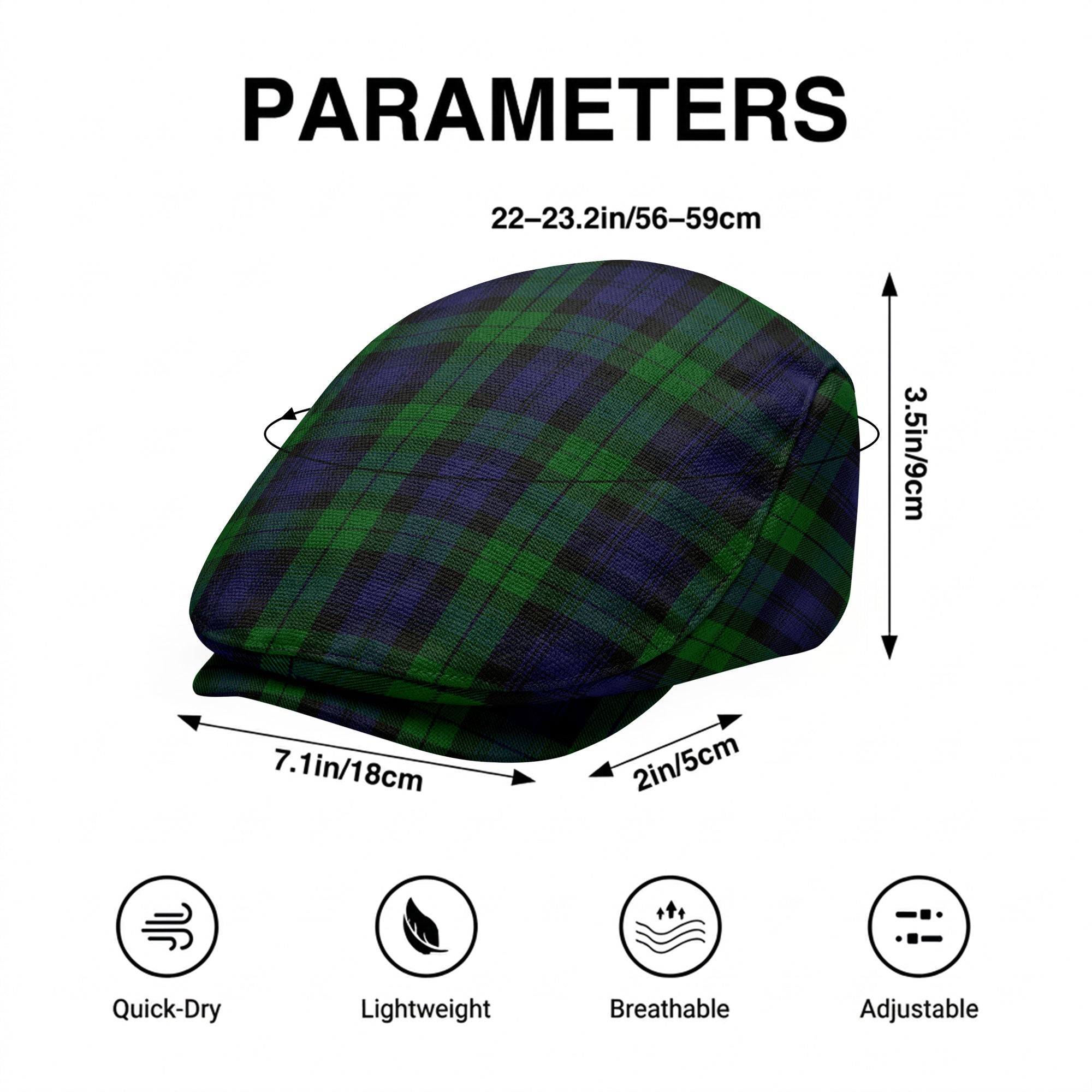 Black Watch Tartan Flat Caps