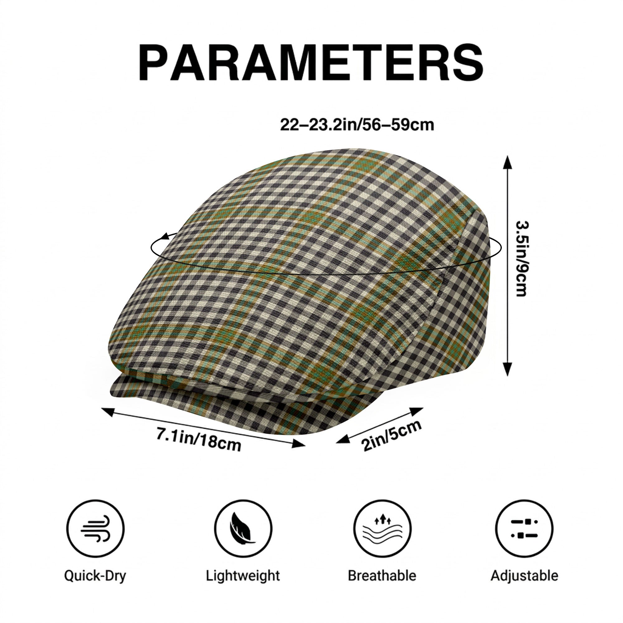 Burns Check Tartan Flat Caps