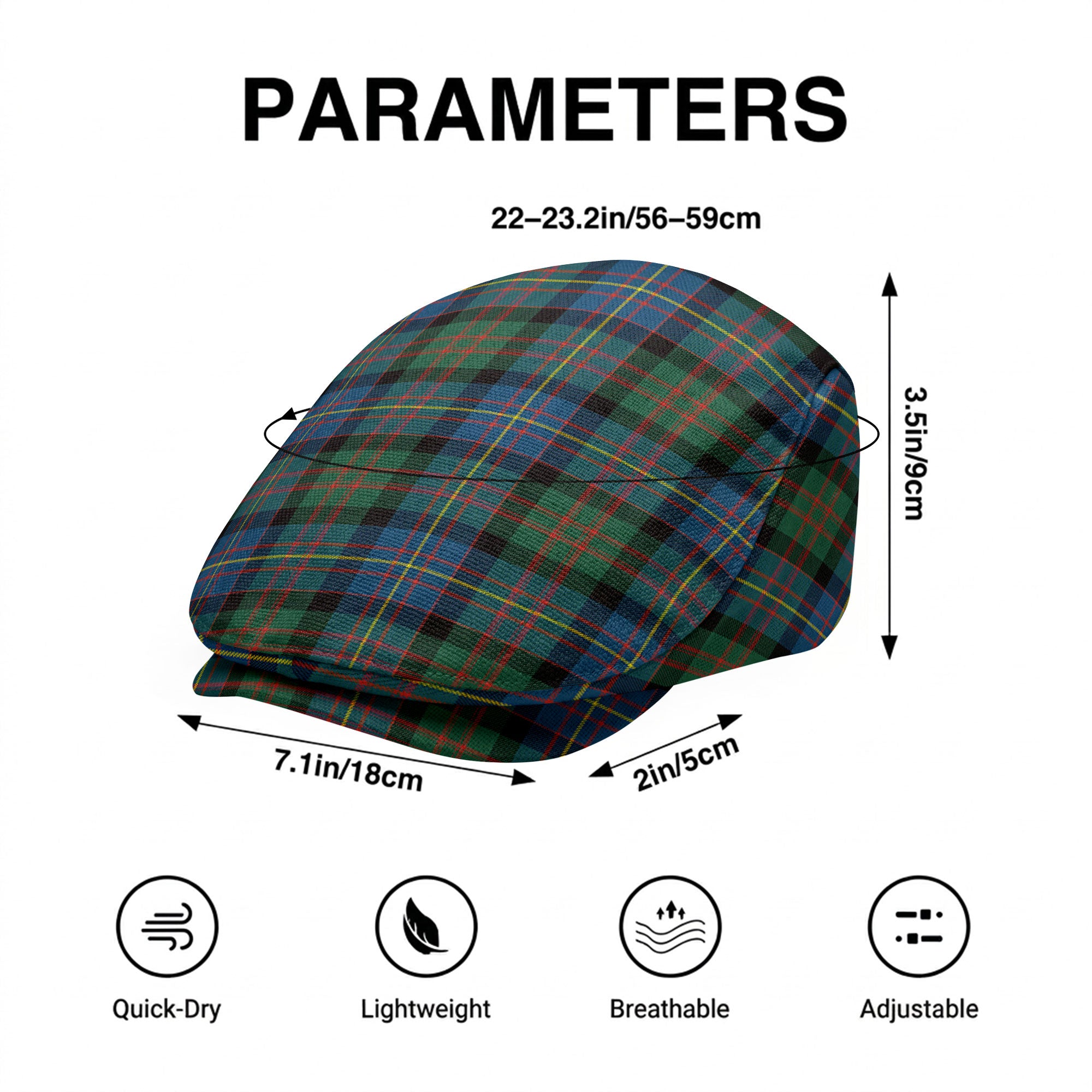 Cameron of Erracht Ancient Tartan Flat Caps