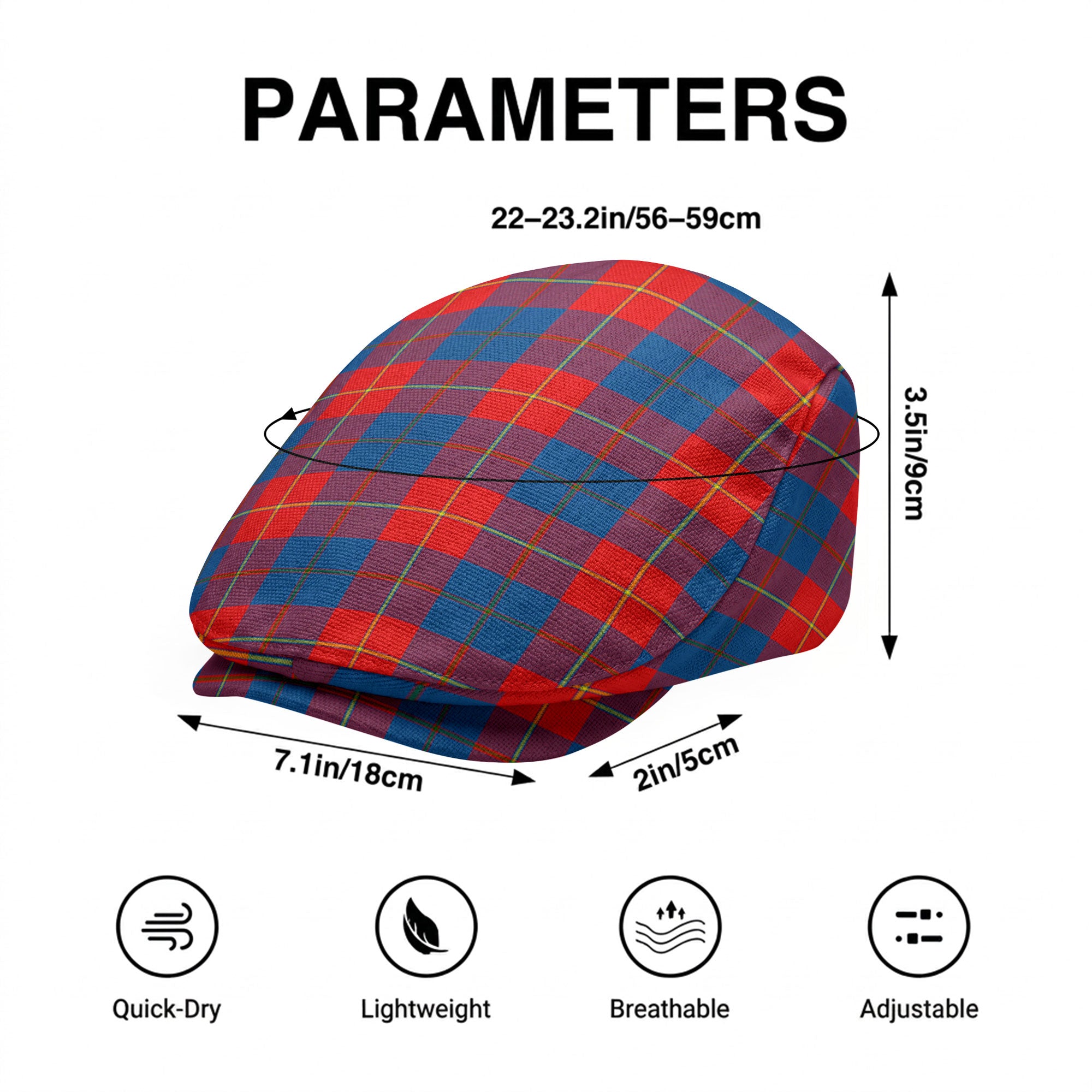 Galloway Red Tartan Flat Caps