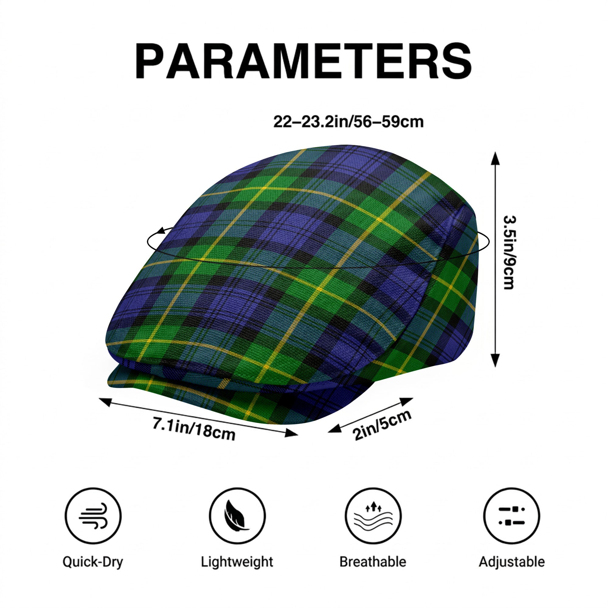 Gordon Modern Tartan Flat Caps