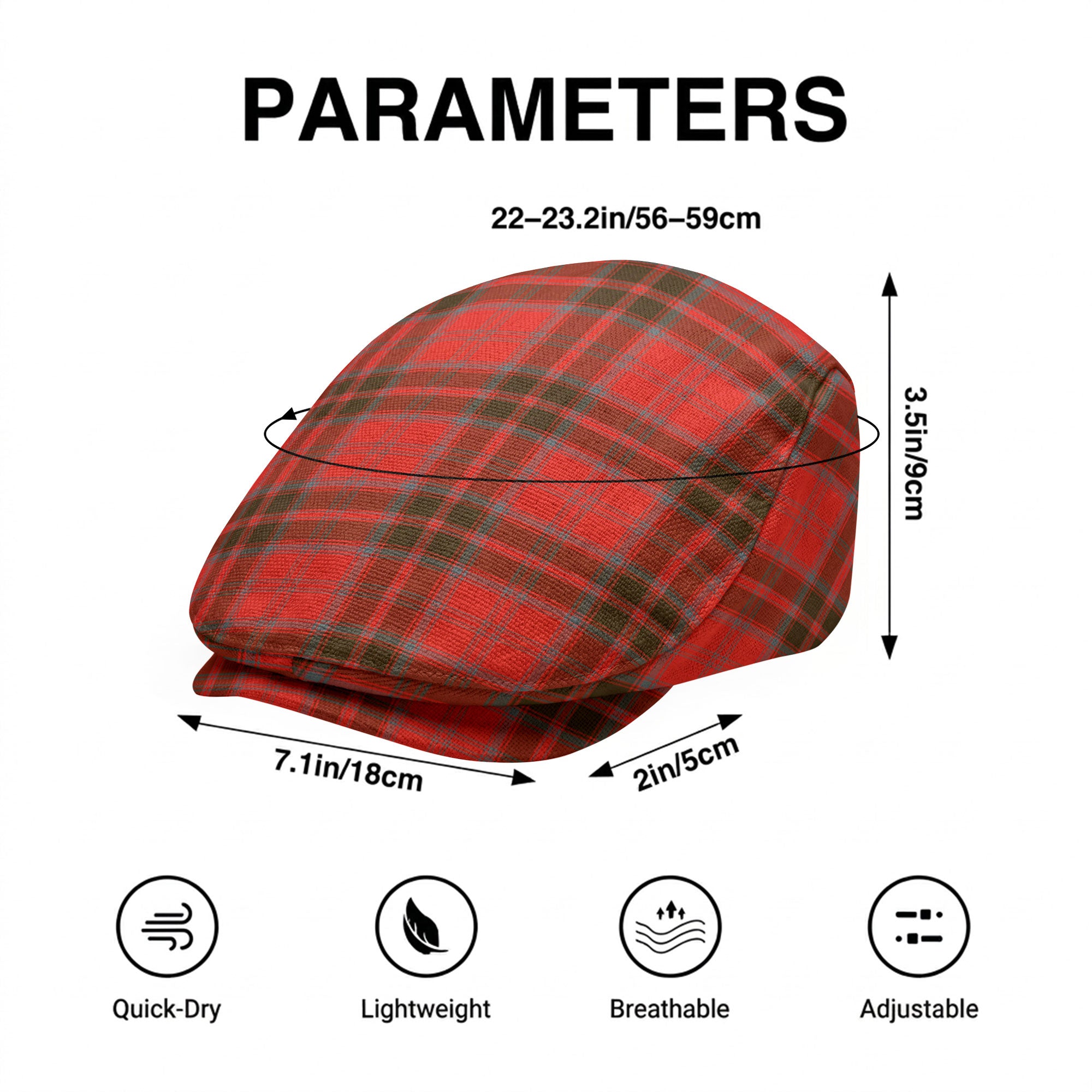 Grant Weathered  Tartan Flat Caps