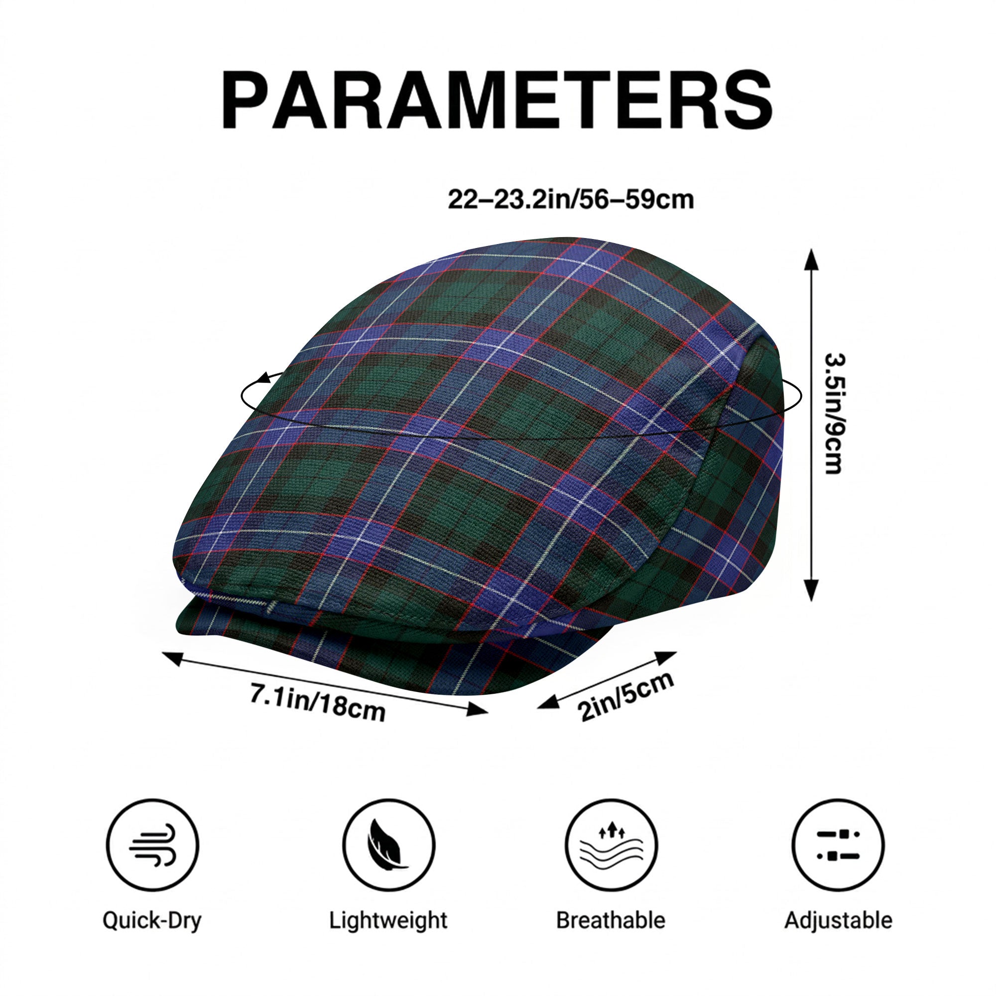 Hunter Modern Tartan Flat Caps