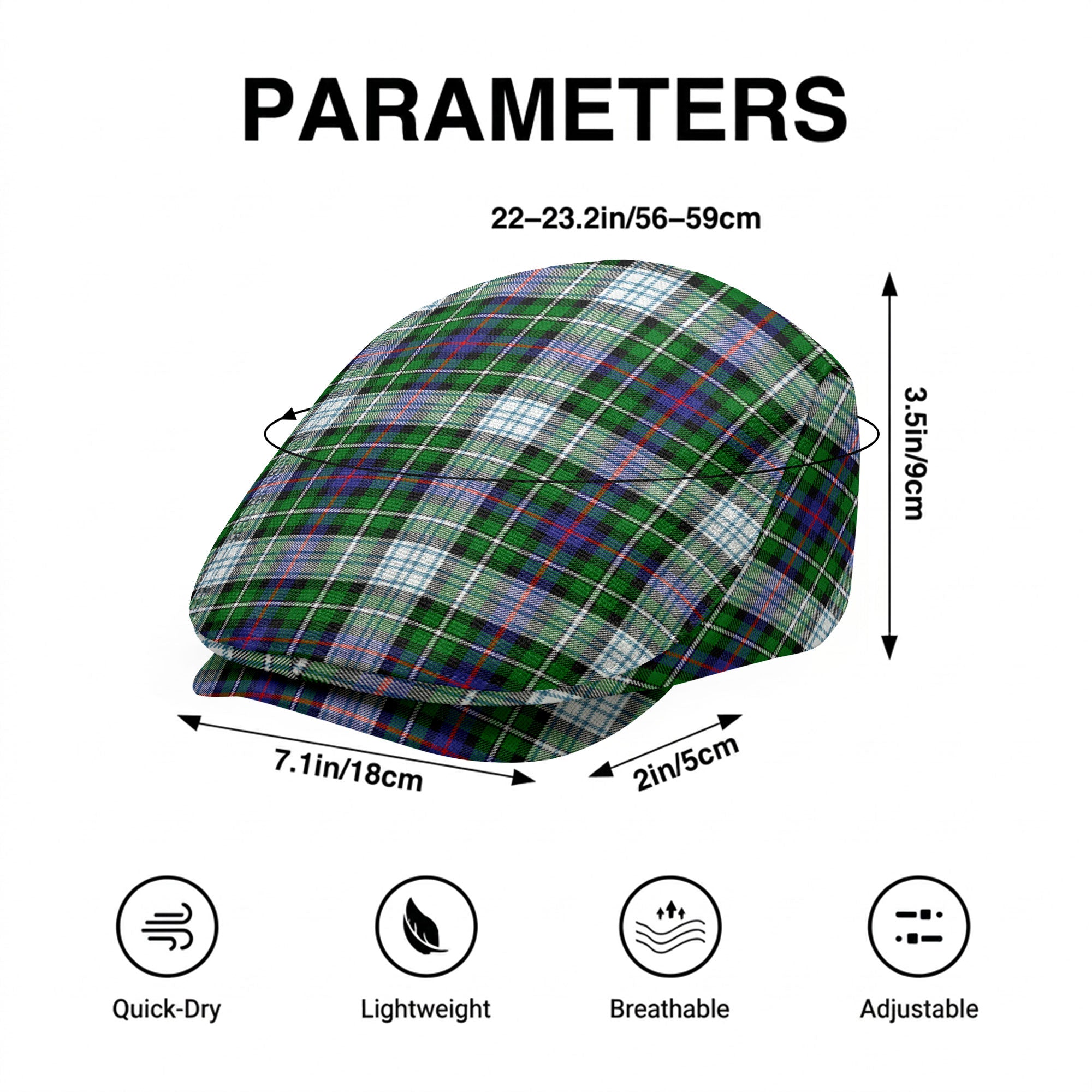 MacKenzie Dress Modern Tartan Flat Caps