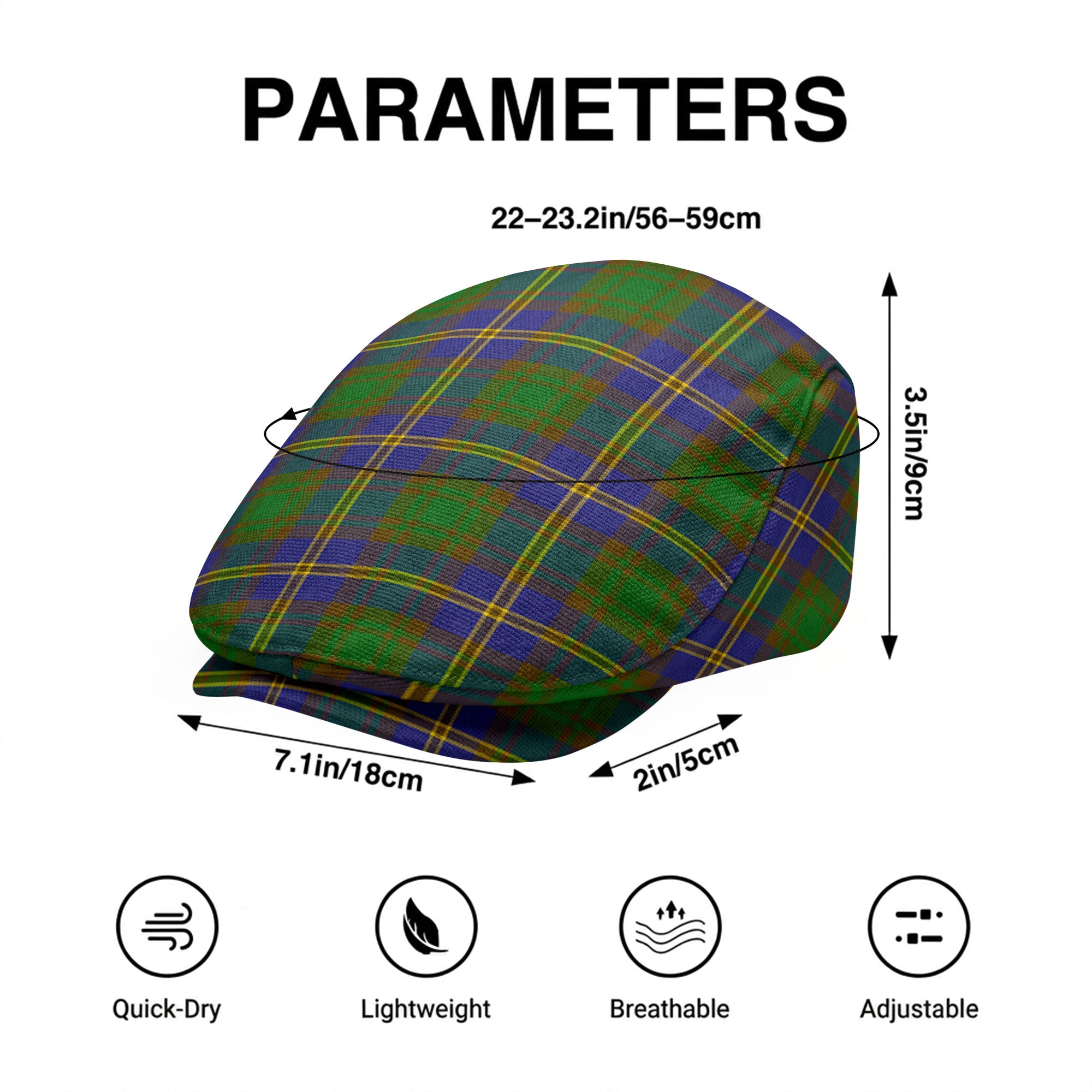 Strang (or Strange) Tartan Flat Caps