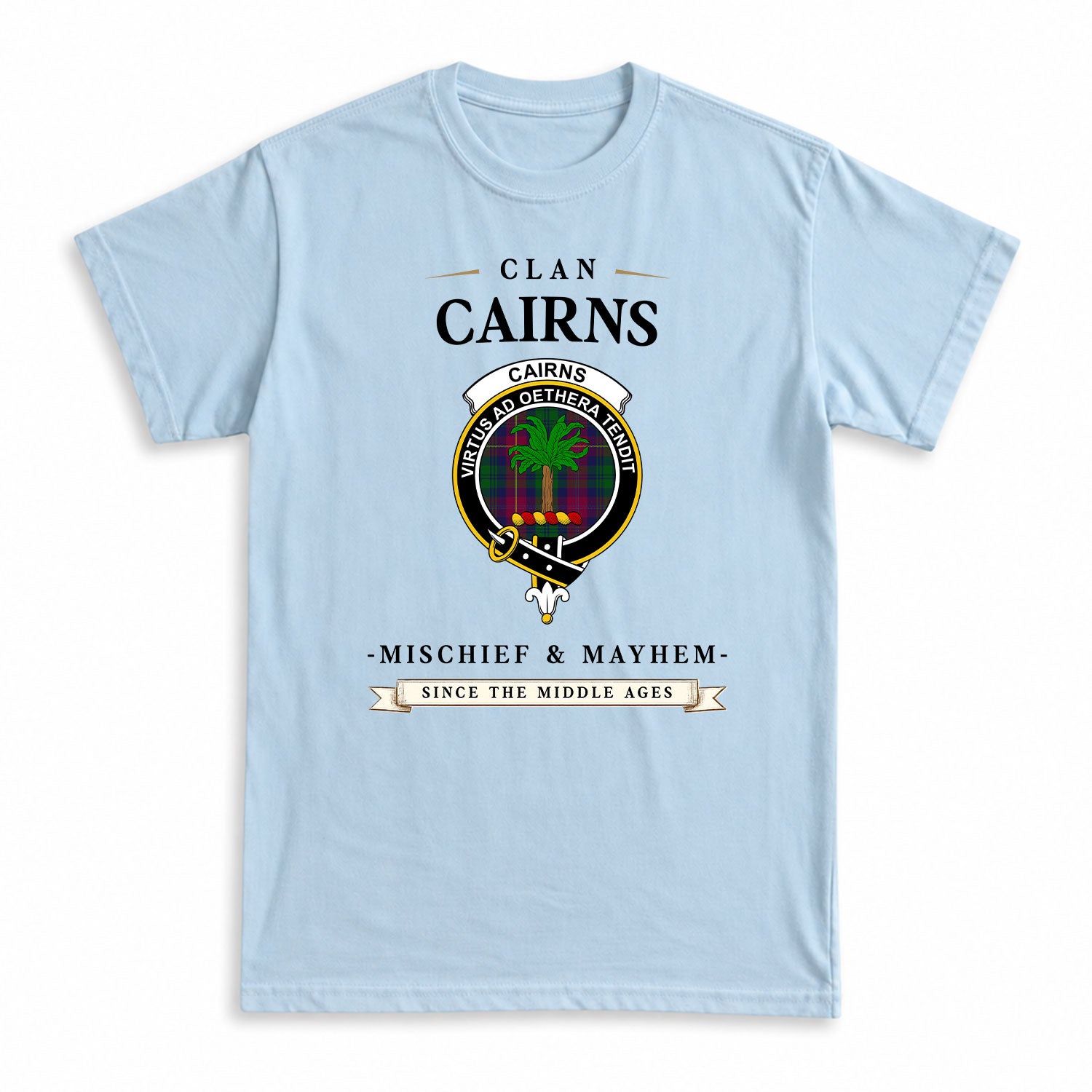 Cairns Tartan Crest Mischief and Mayhem T-shirt