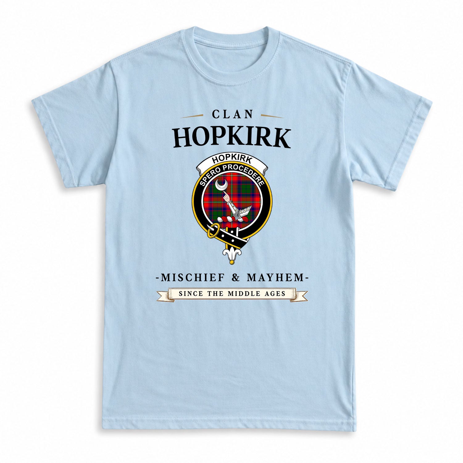Hopkirk Tartan Crest Mischief and Mayhem T-shirt