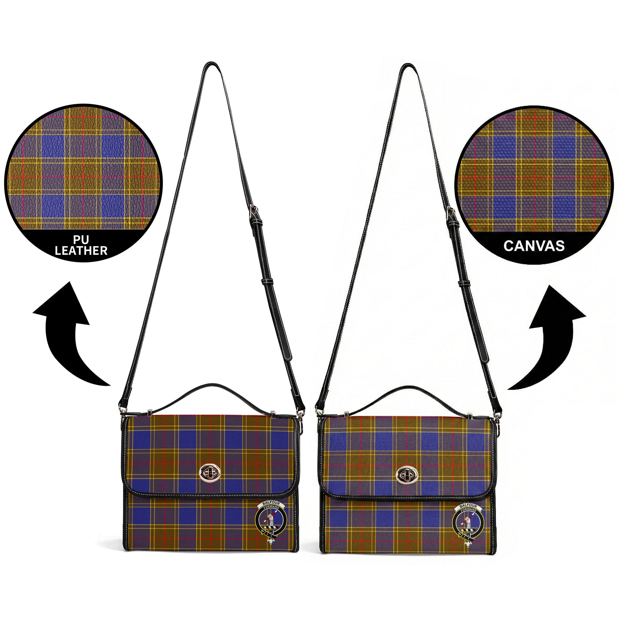 Balfour Modern Tartan Crest Satchel Bag
