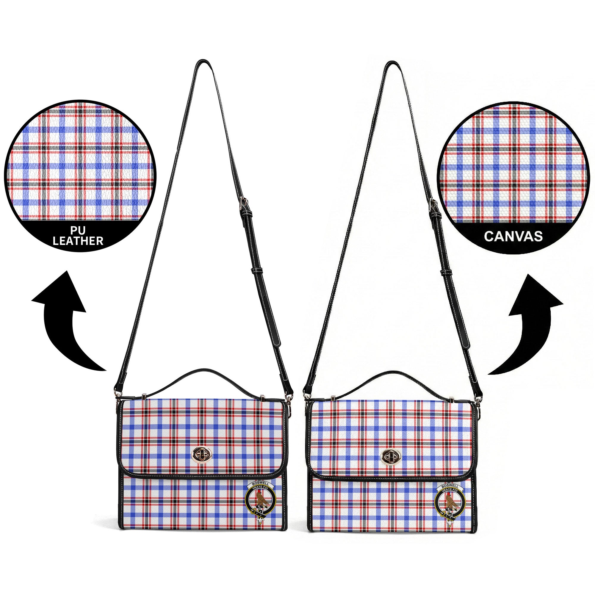 Boswell Modern Tartan Crest Satchel Bag