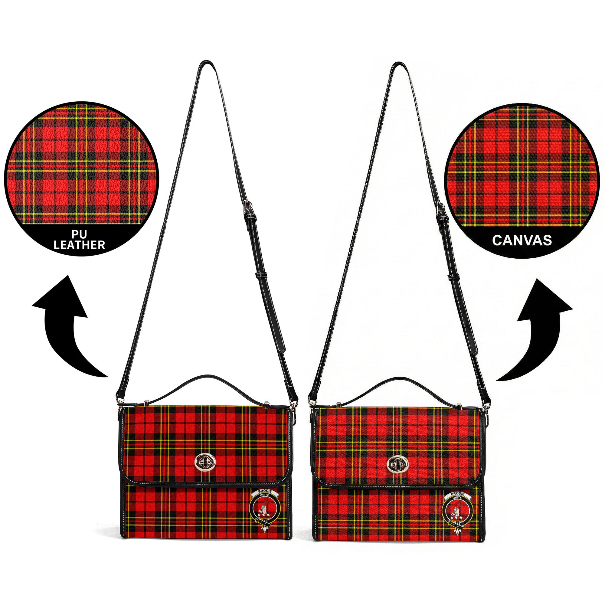 Brodie Modern Tartan Crest Satchel Bag