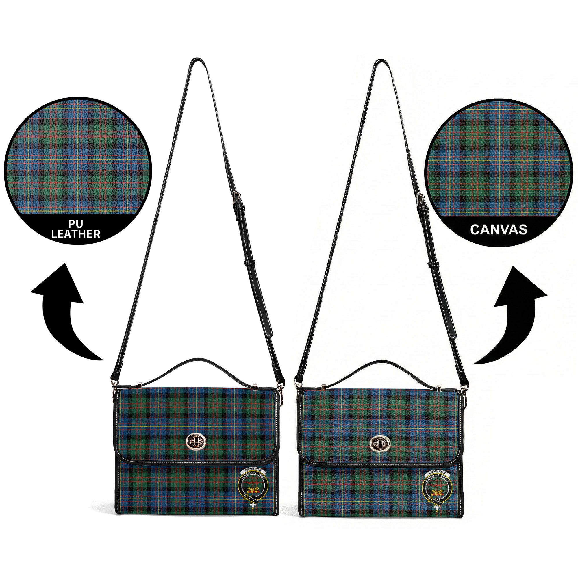 Cameron of Erracht Ancient Tartan Crest Satchel Bag