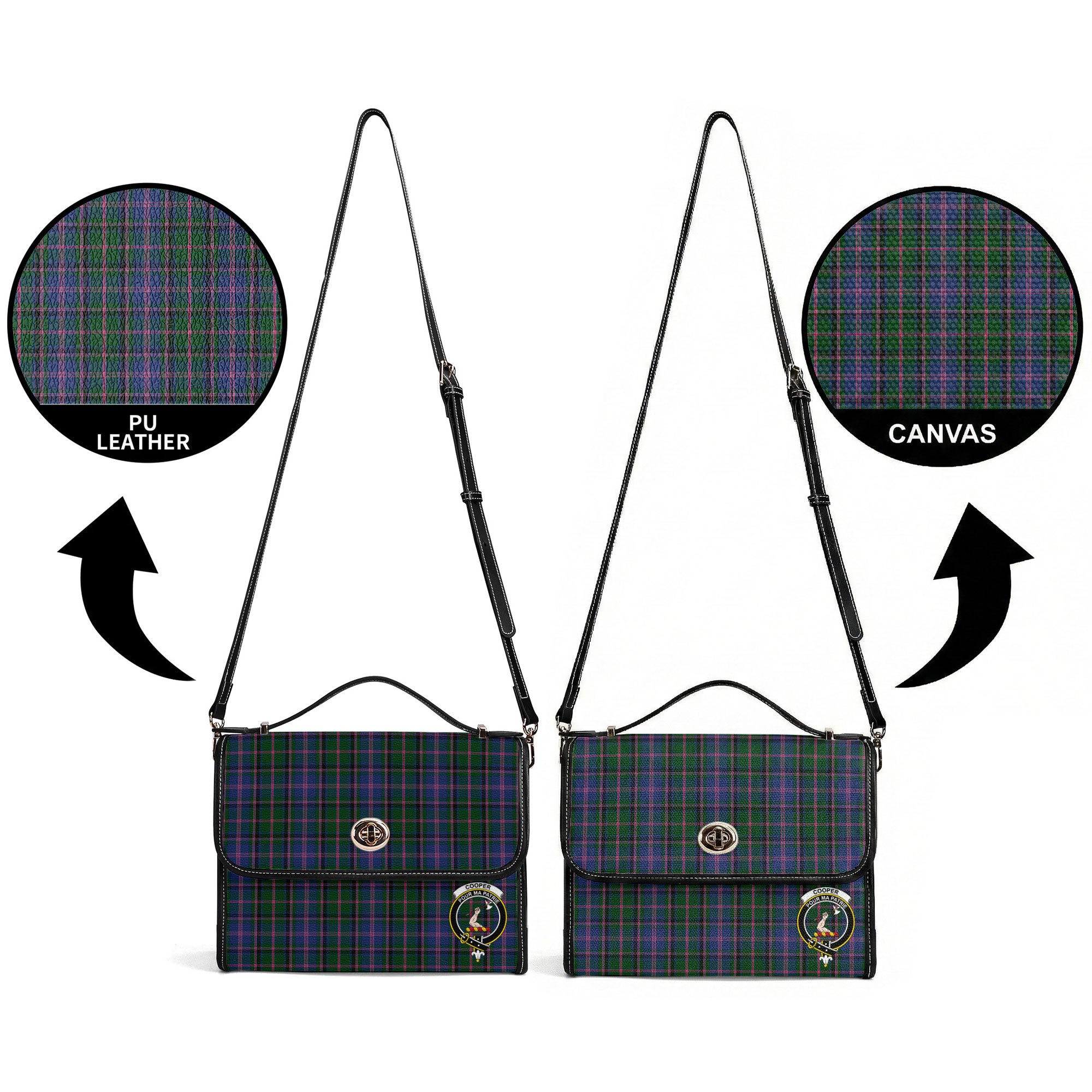 Cooper Tartan Crest Satchel Bag
