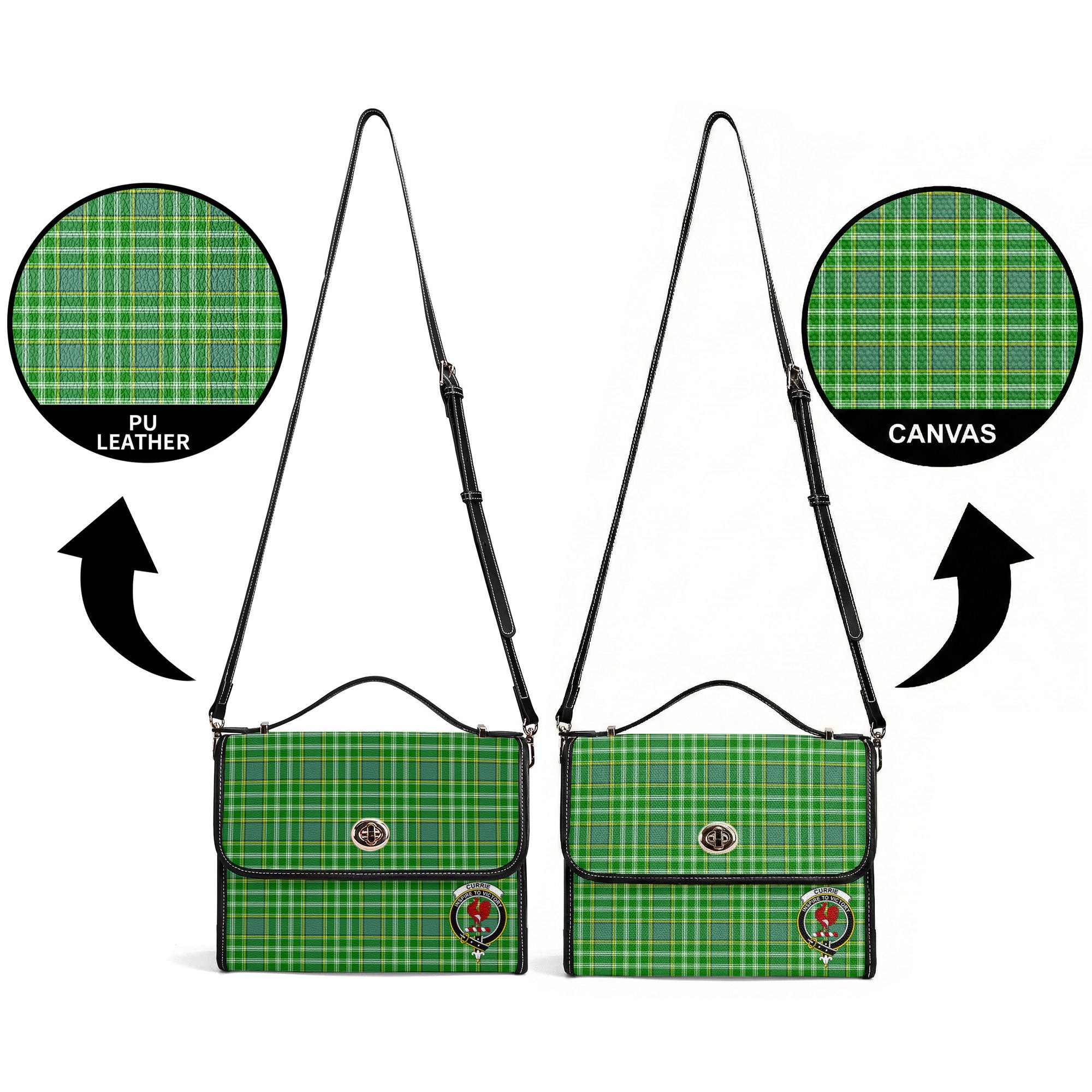 Currie Tartan Crest Satchel Bag