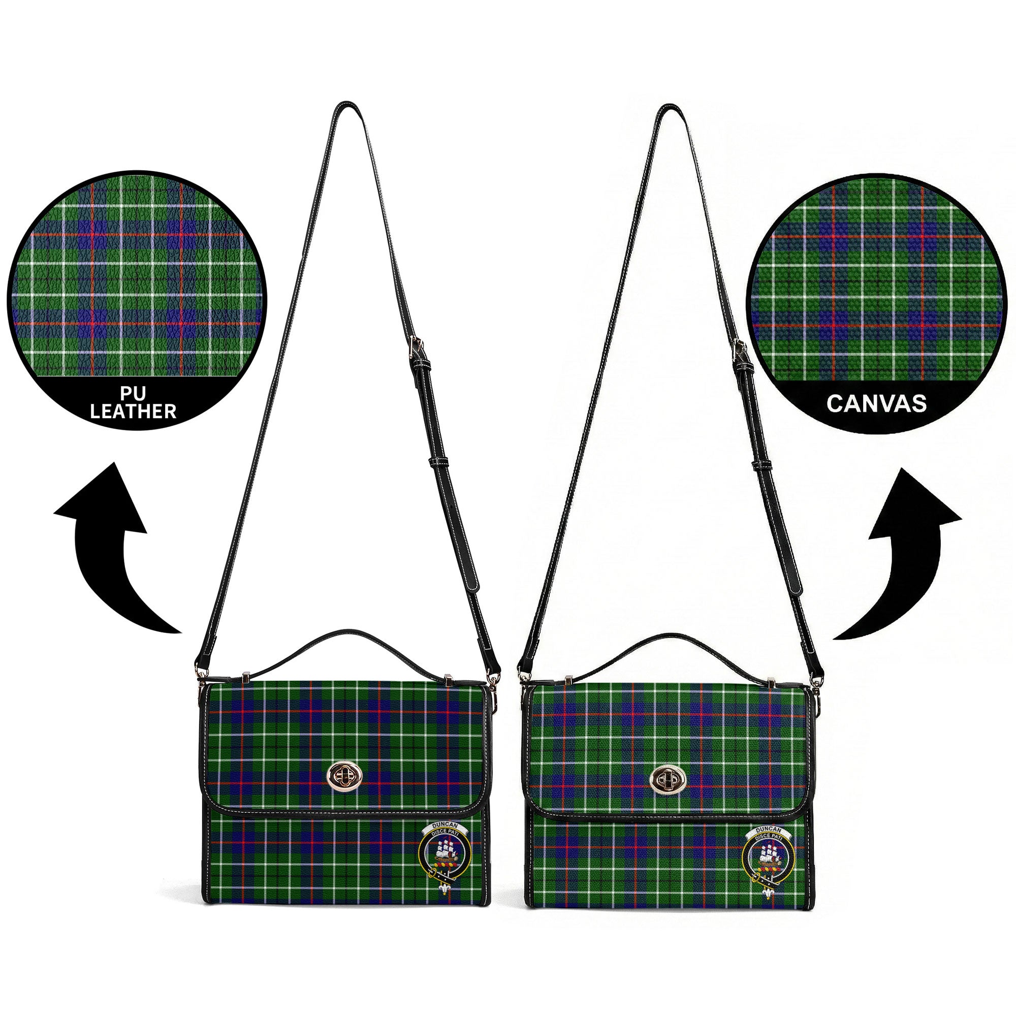 Duncan Modern Tartan Crest Satchel Bag