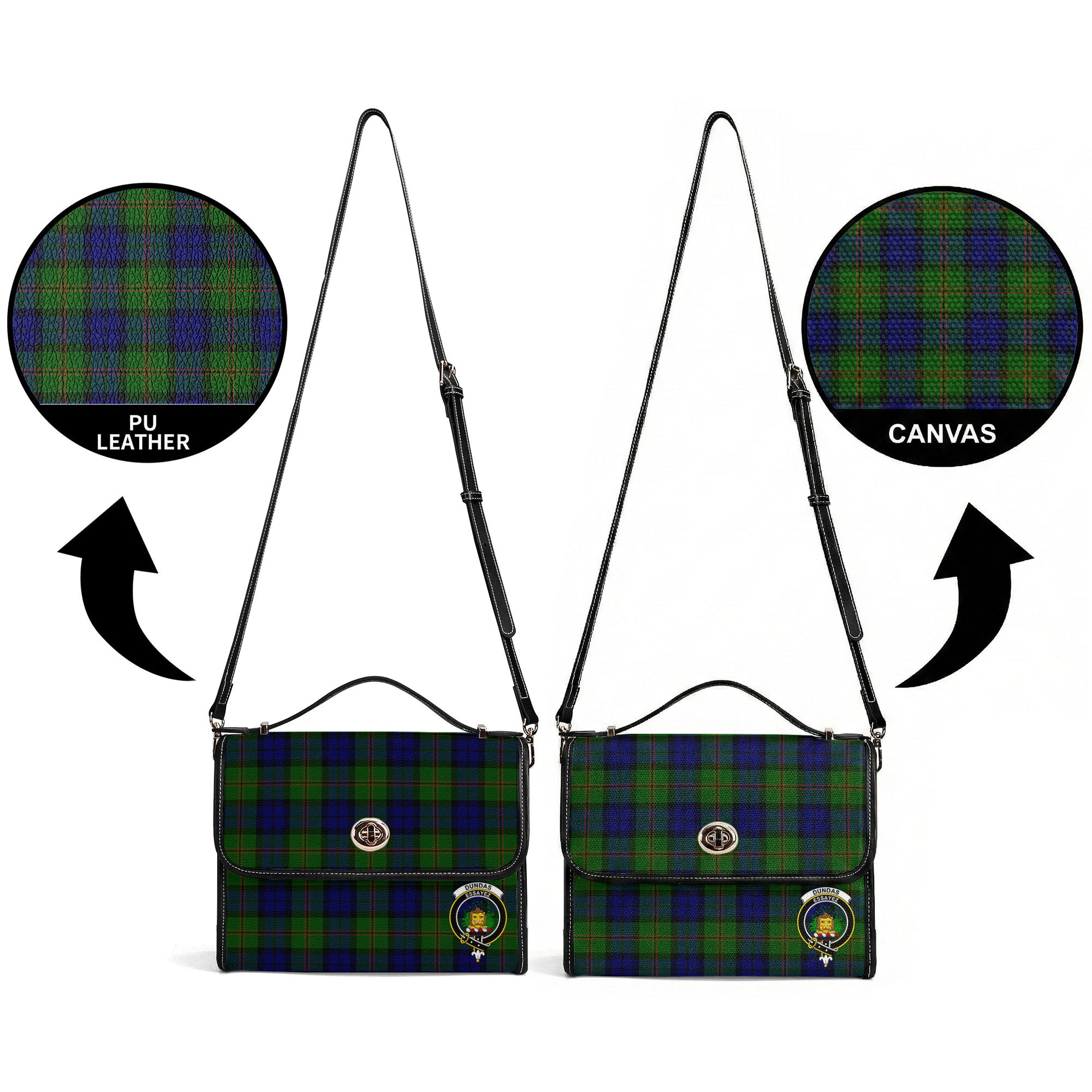Dundas Modern Tartan Crest Satchel Bag