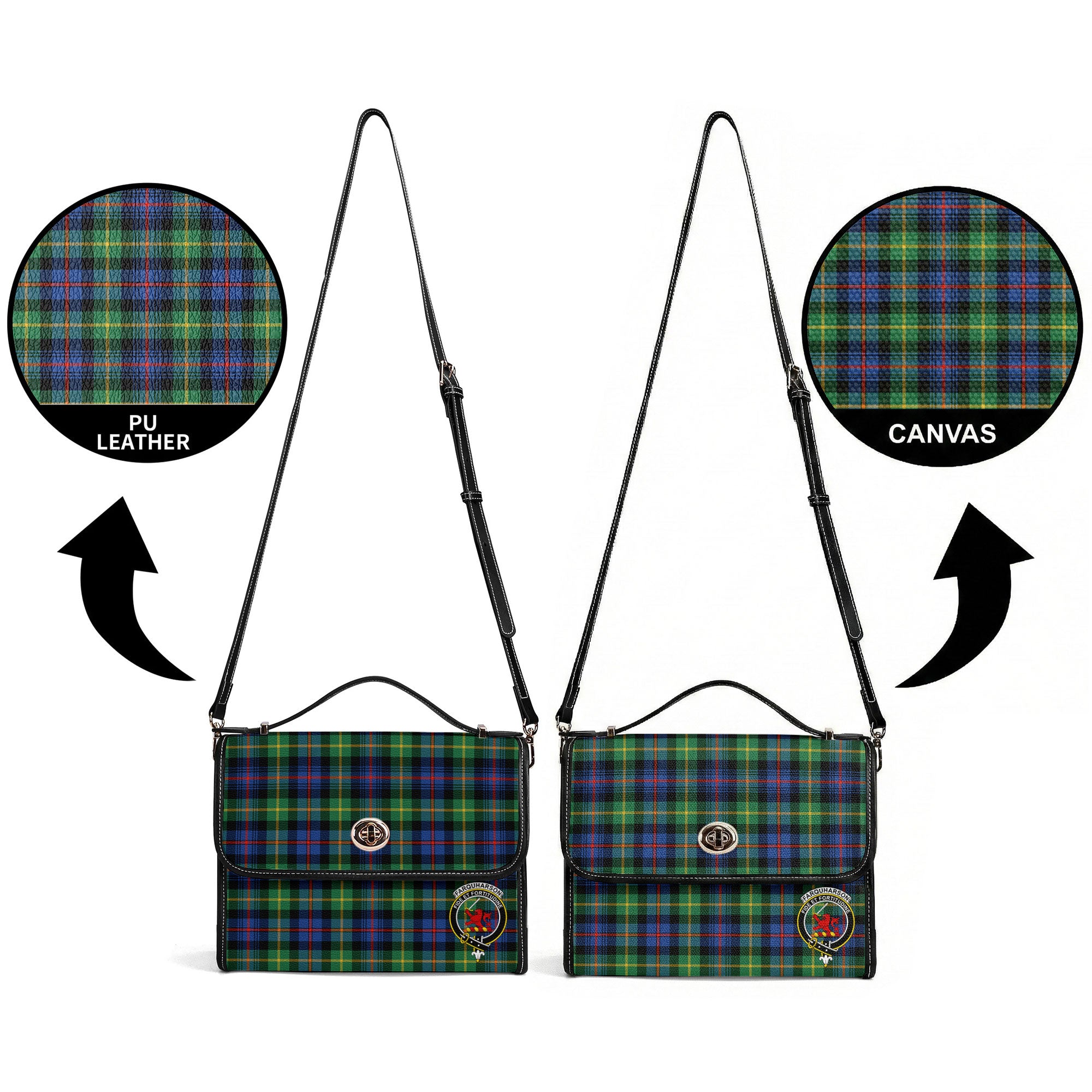 Farquharson Ancient Tartan Crest Satchel Bag