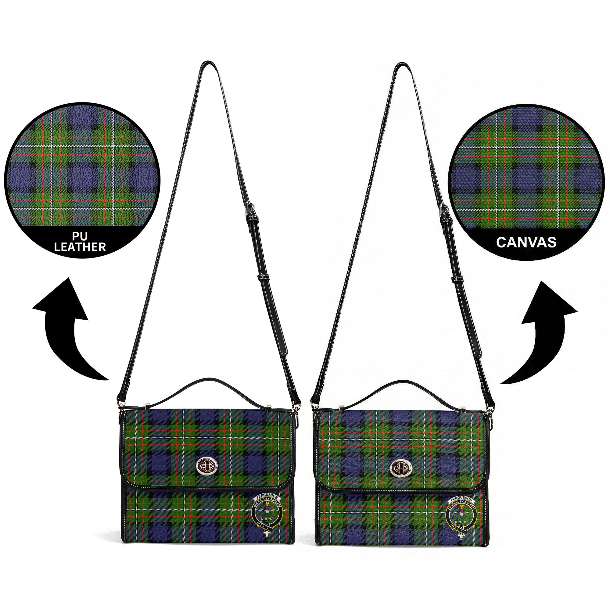 Fergusson Modern Tartan Crest Satchel Bag