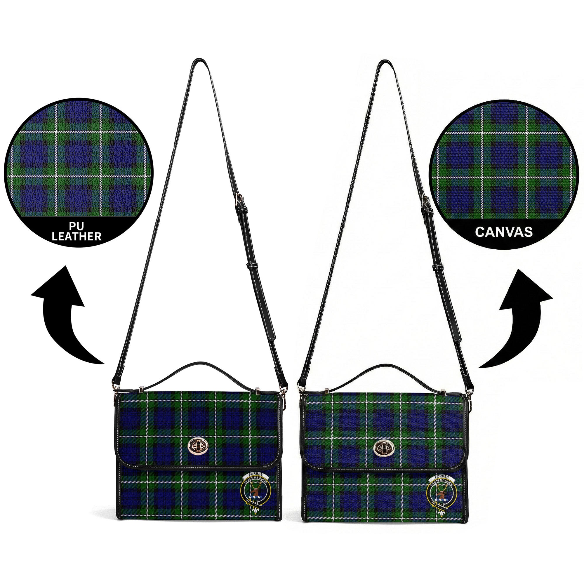 Forbes Modern Tartan Crest Satchel Bag