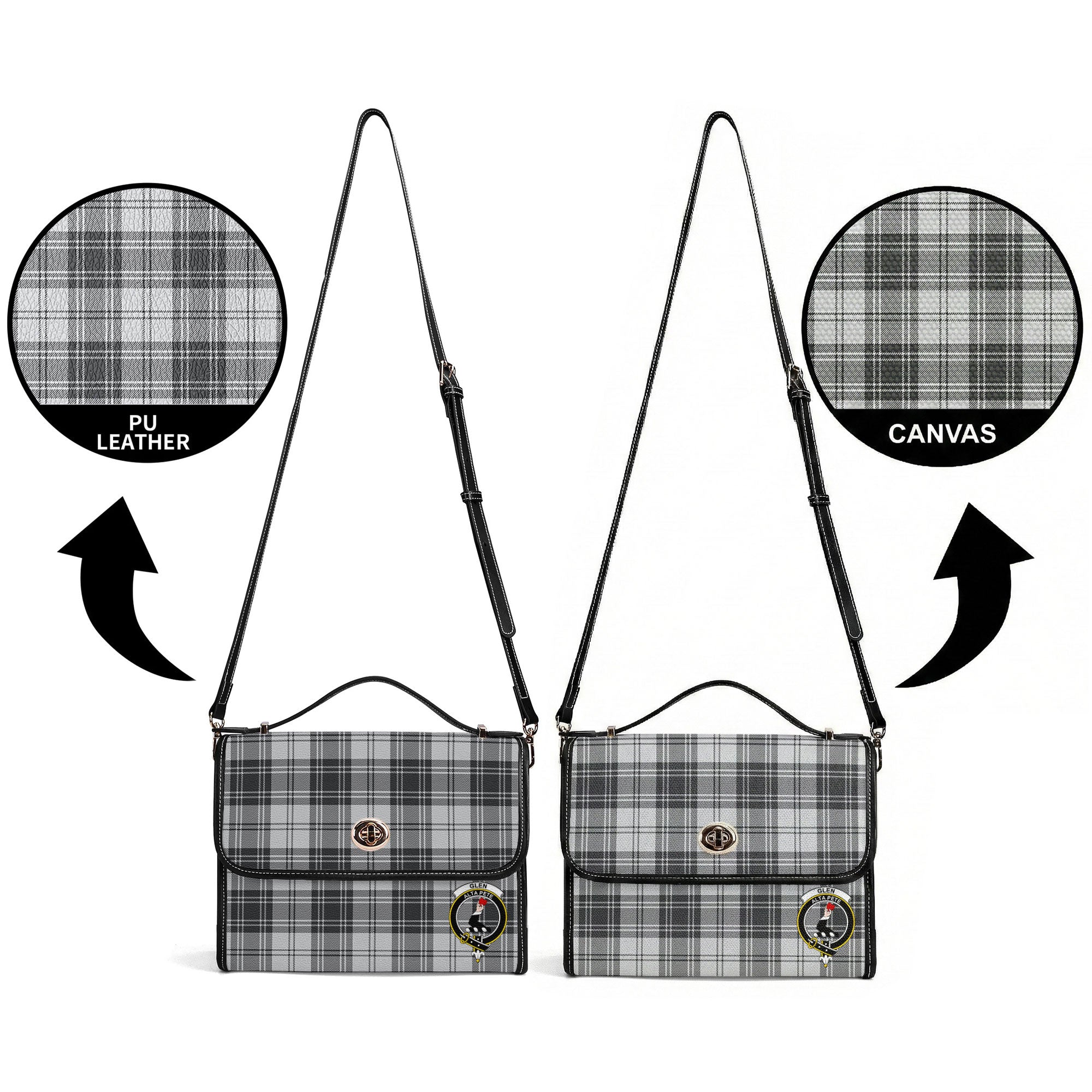 Glen Tartan Crest Satchel Bag
