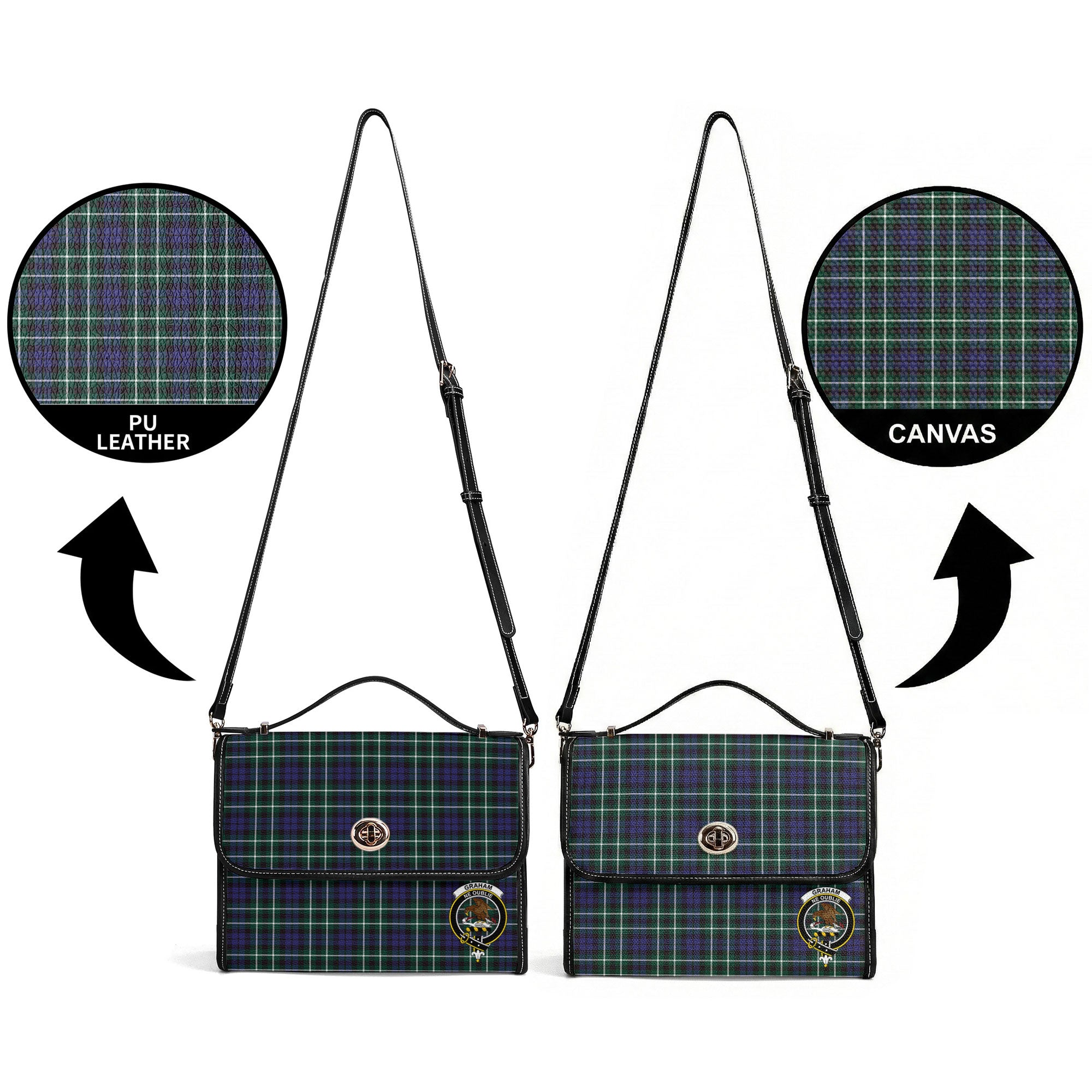 Graham of Montrose Modern Tartan Crest Satchel Bag