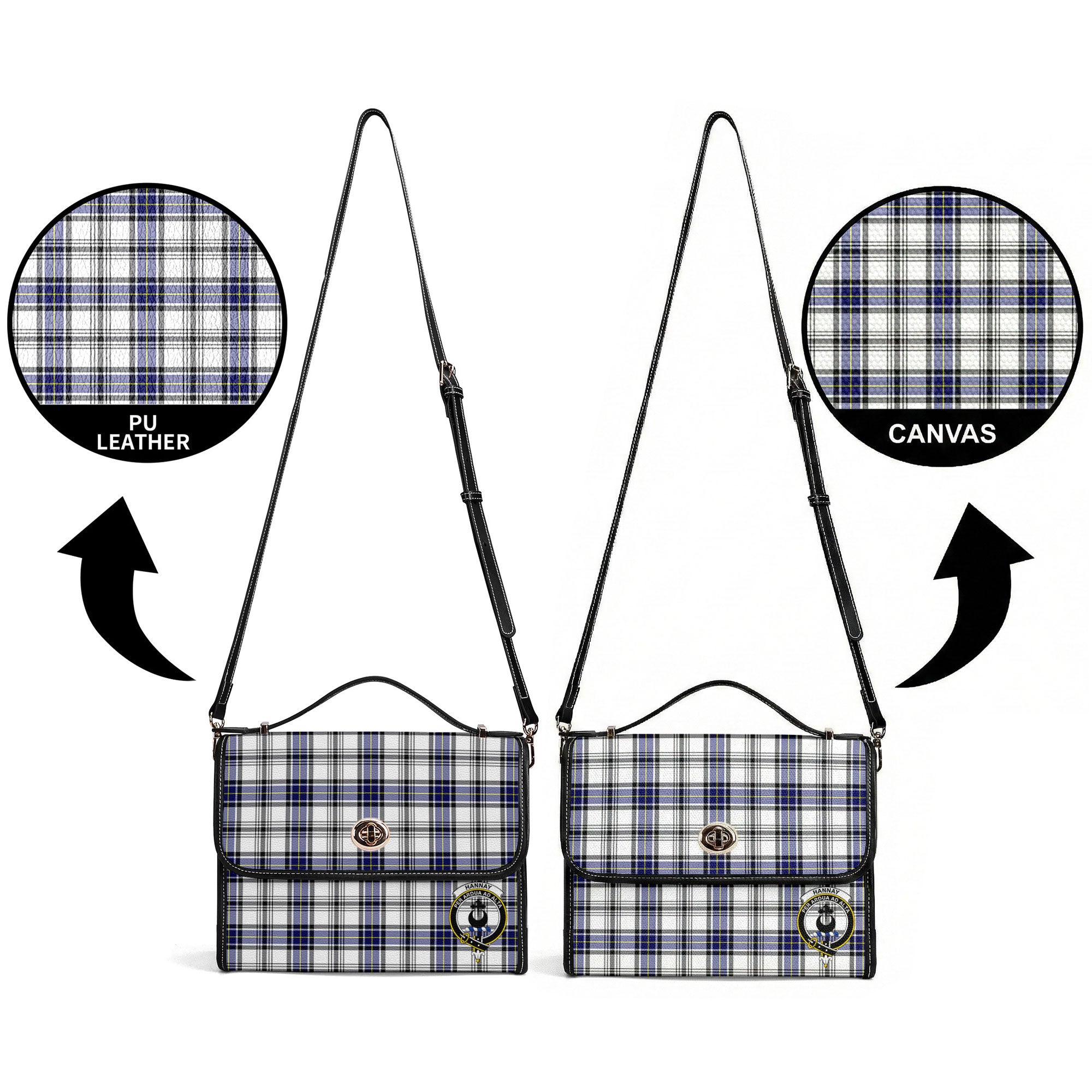 Hannay Modern Tartan Crest Satchel Bag