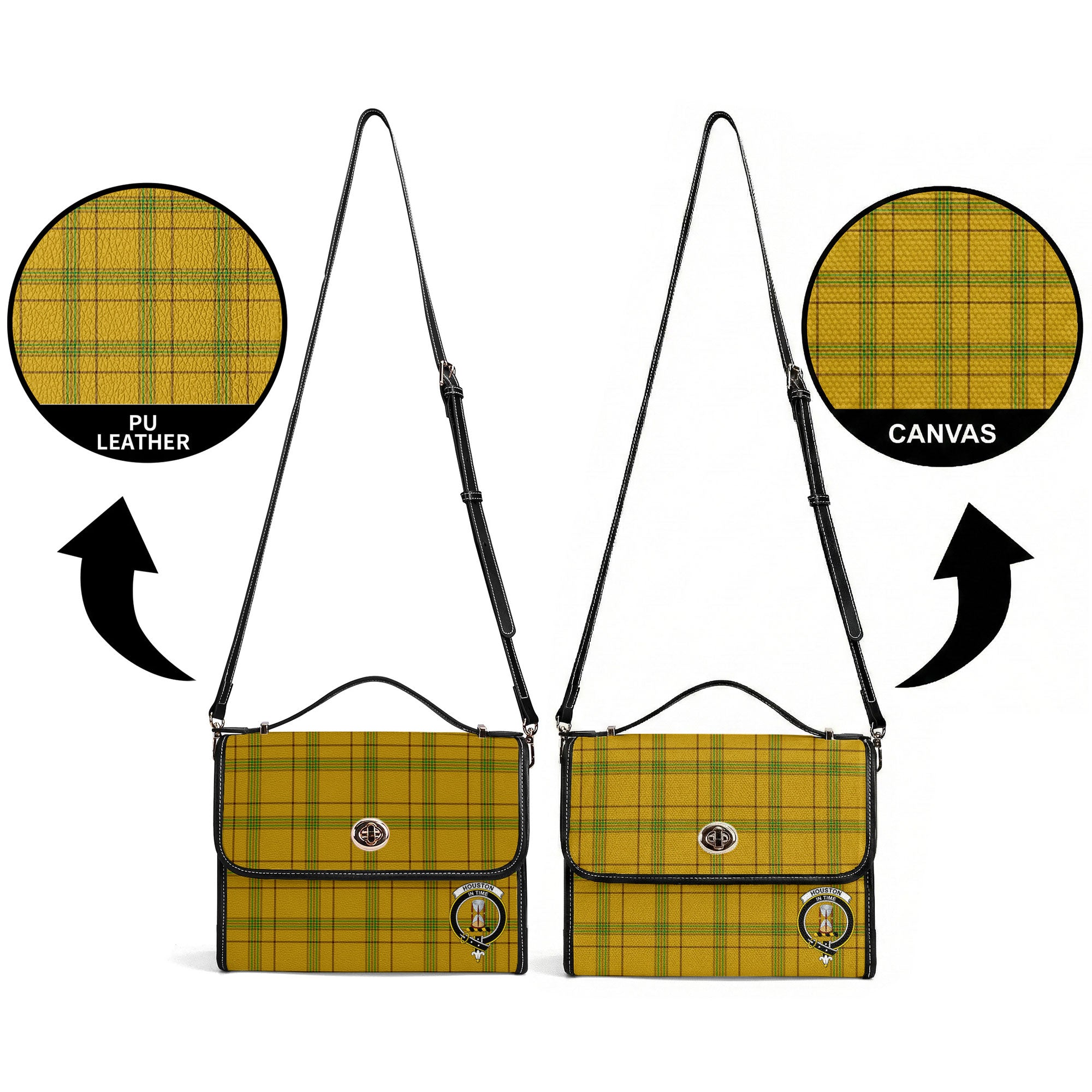 Houston Tartan Crest Satchel Bag