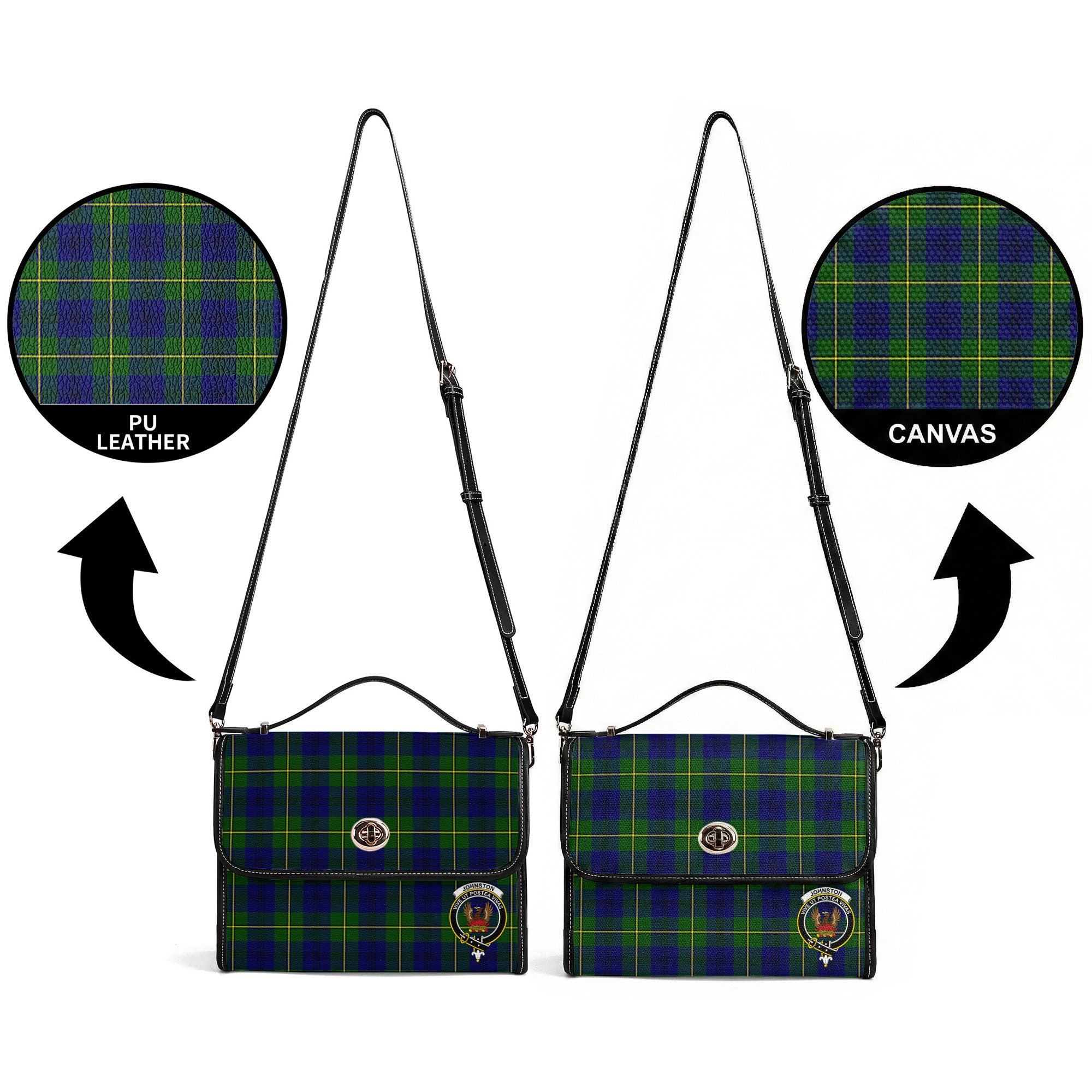 Johnston of Caskieben Tartan Crest Satchel Bag