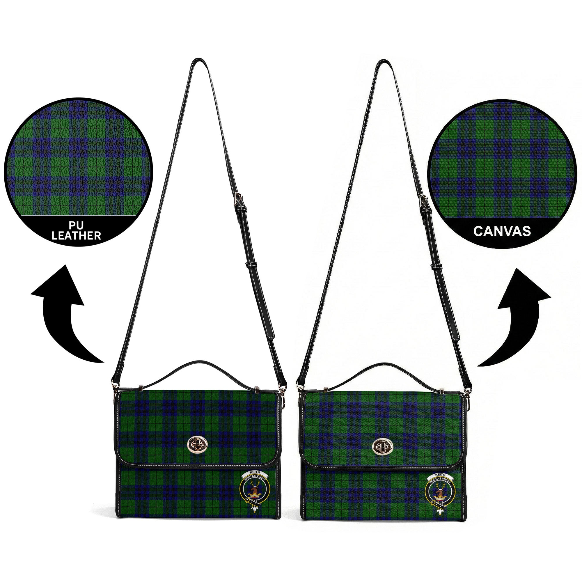 Keith Modern Tartan Crest Satchel Bag