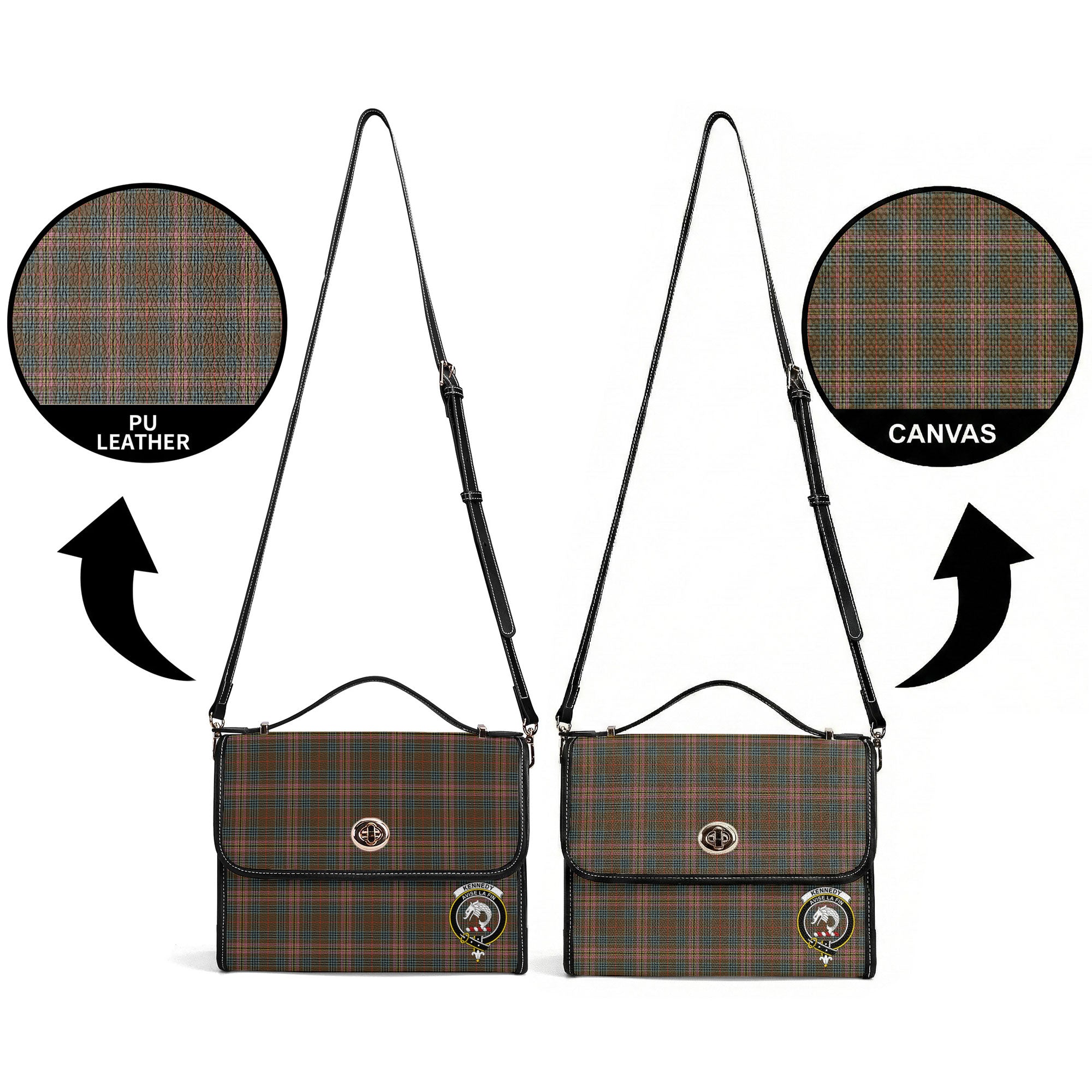 Kennedy Weathered Tartan Crest Satchel Bag