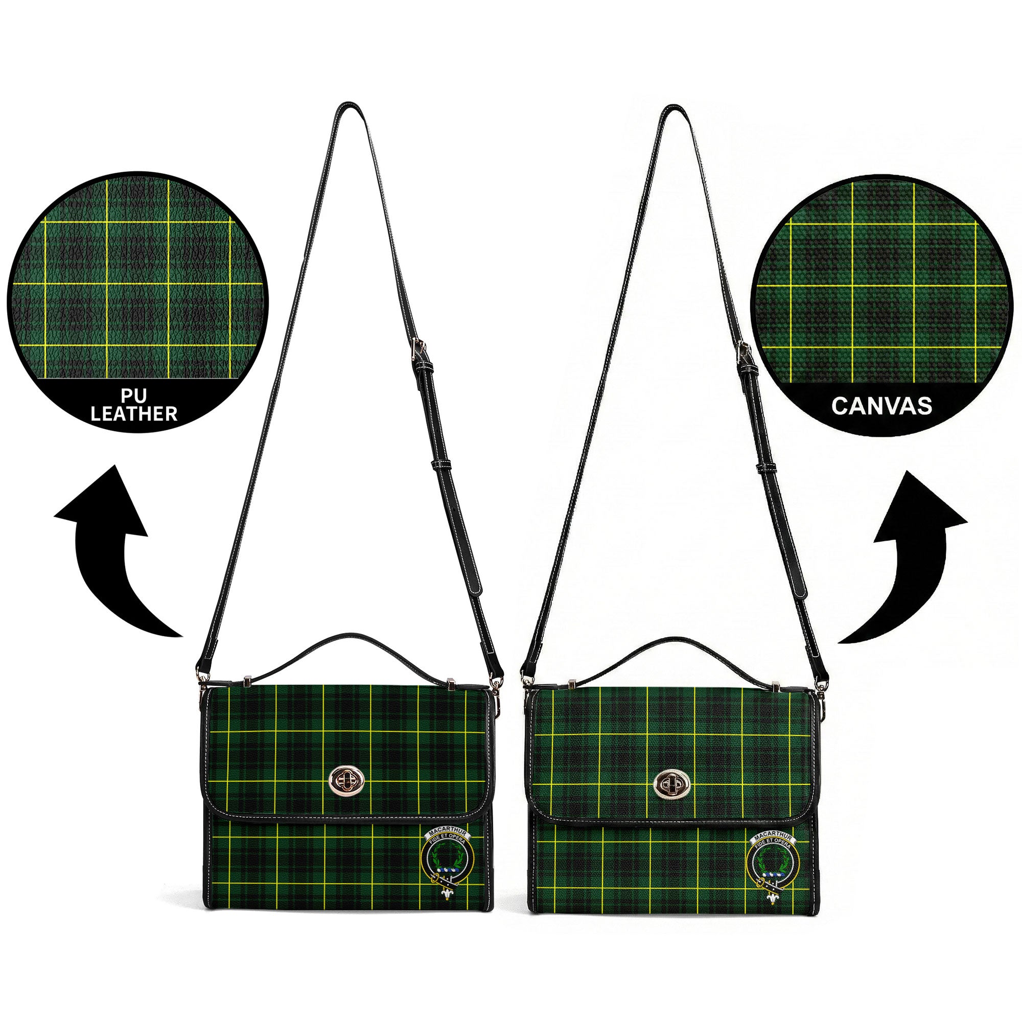 MacArthur Modern Tartan Crest Satchel Bag