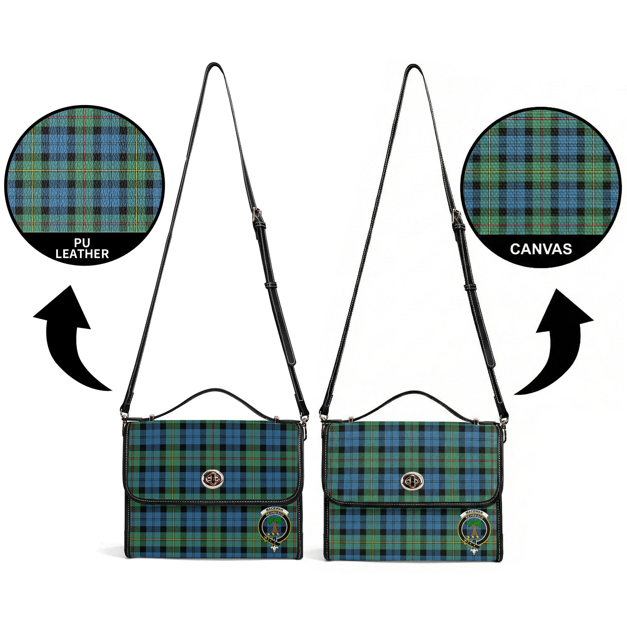 MacEwan Ancient Tartan Crest Satchel Bag