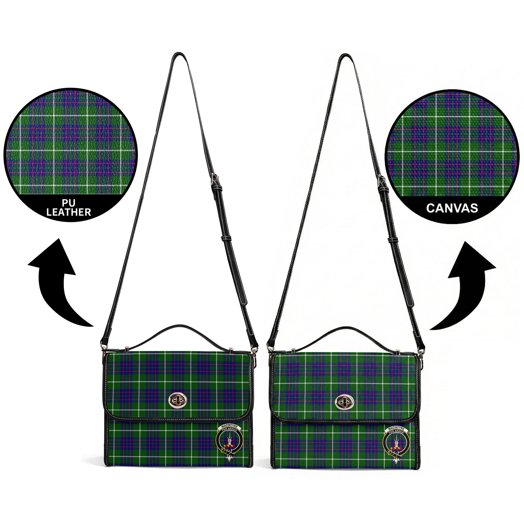 MacIntyre Hunting Modern Tartan Crest Satchel Bag