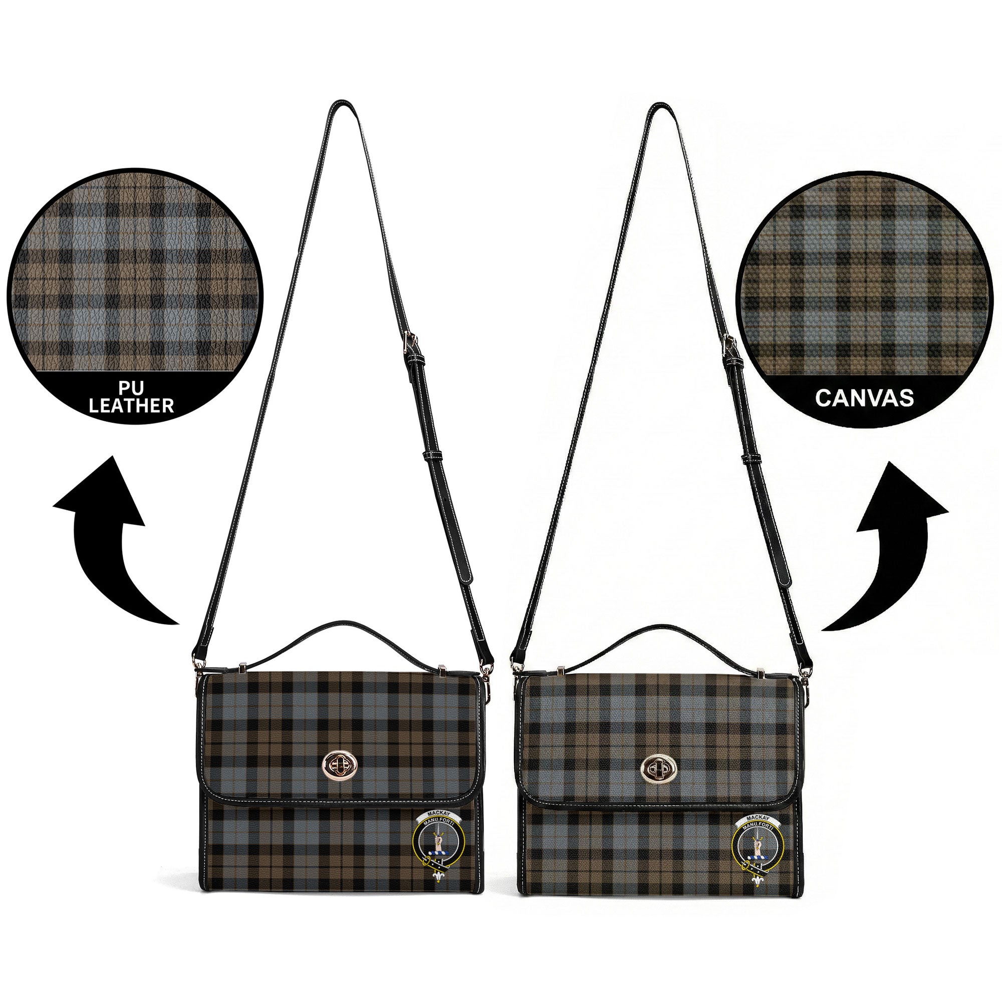 MacKay Weathered Tartan Crest Satchel Bag