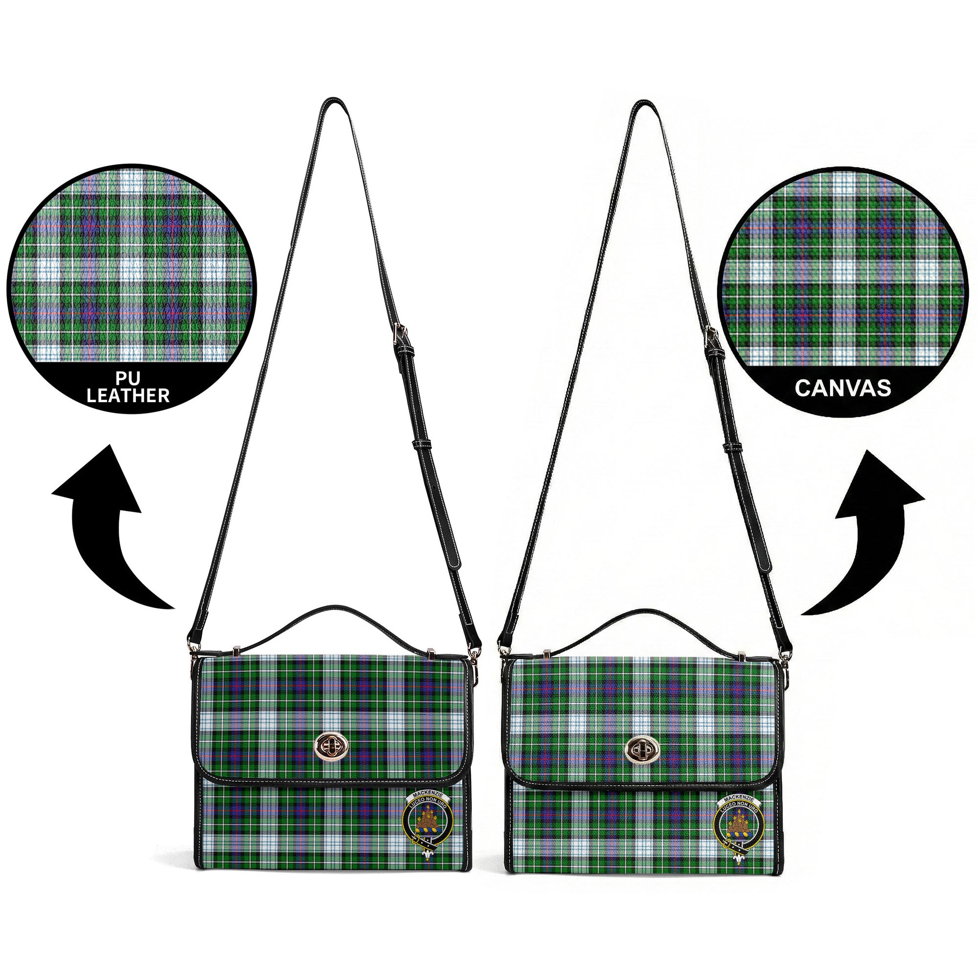 MacKenzie Dress Modern Tartan Crest Satchel Bag
