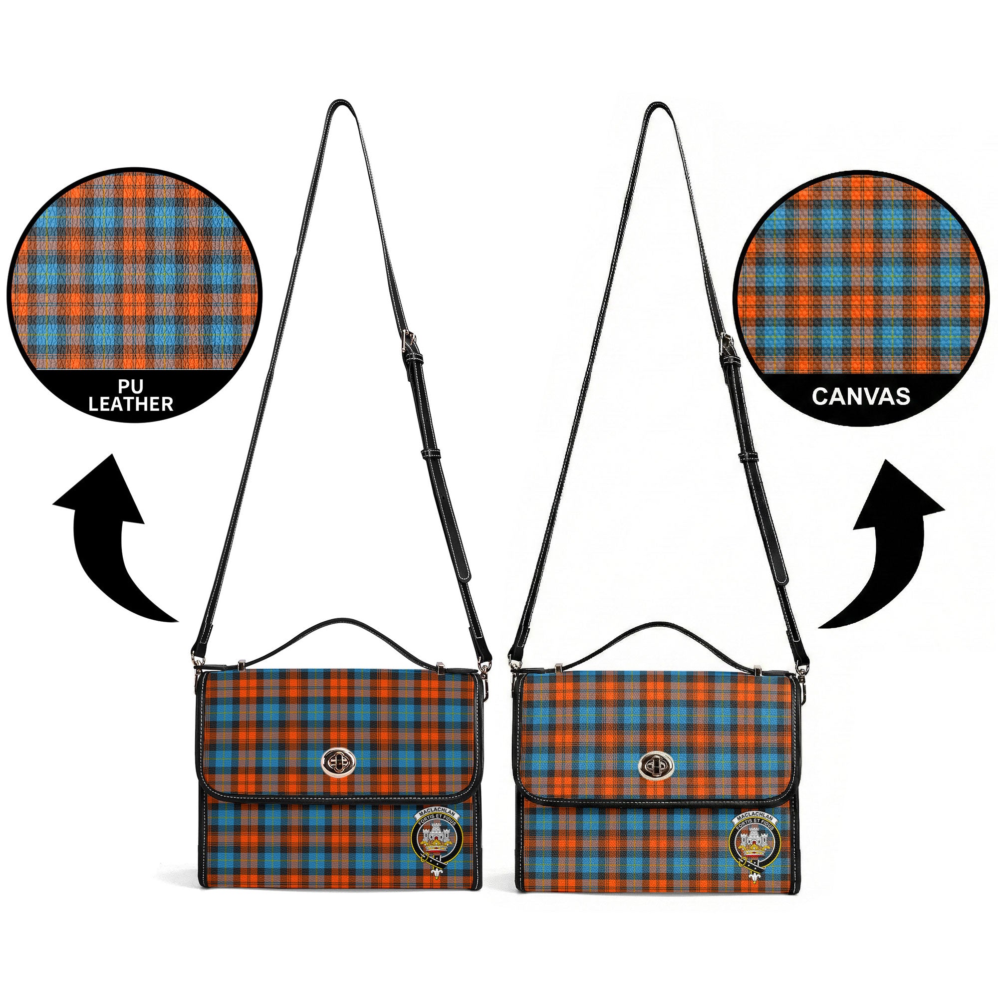 MacLachlan Ancient Tartan Crest Satchel Bag