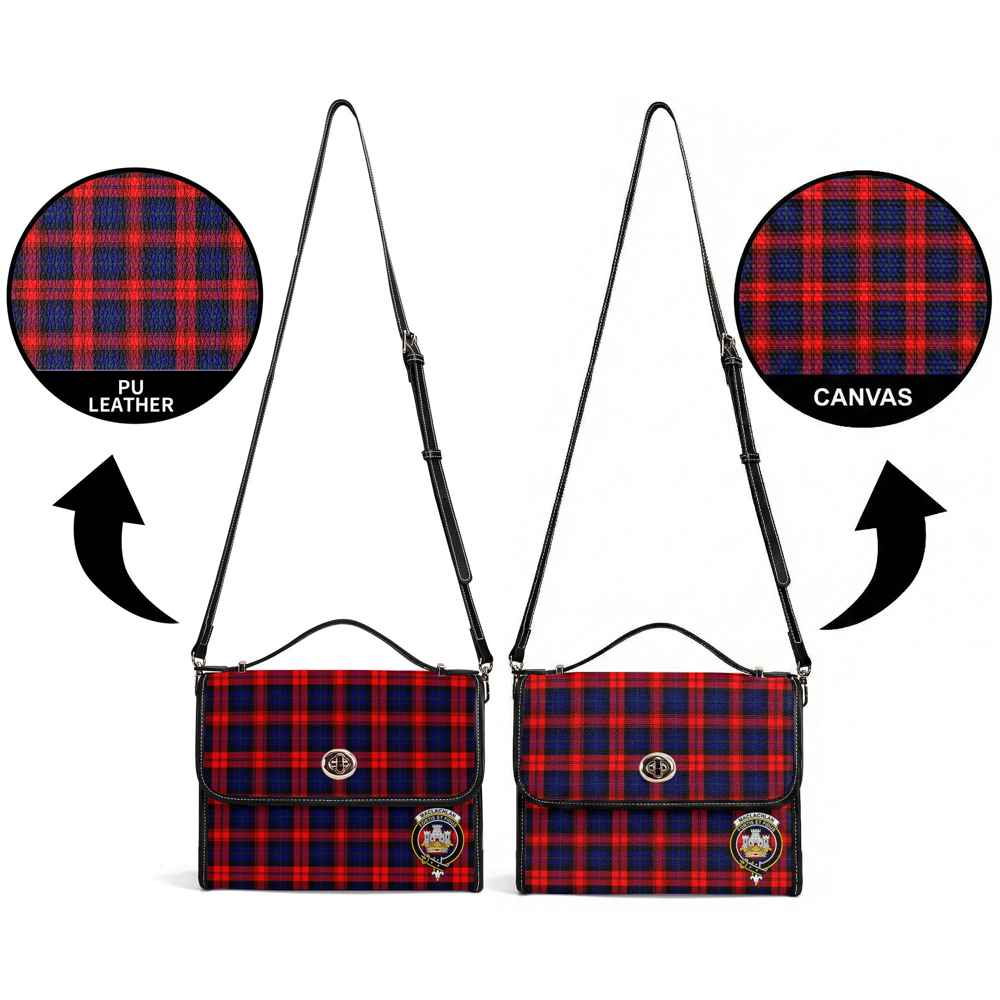 MacLachlan Modern Tartan Crest Satchel Bag